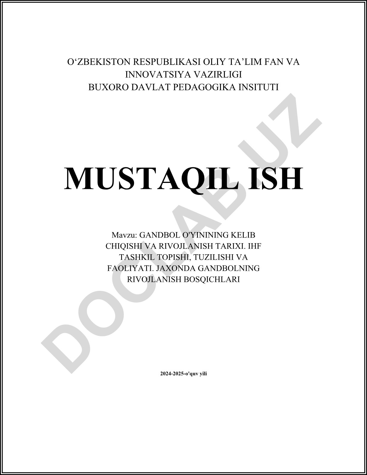 Gandbol o'yinining kelib chiqishi va rivojlanish tarixi