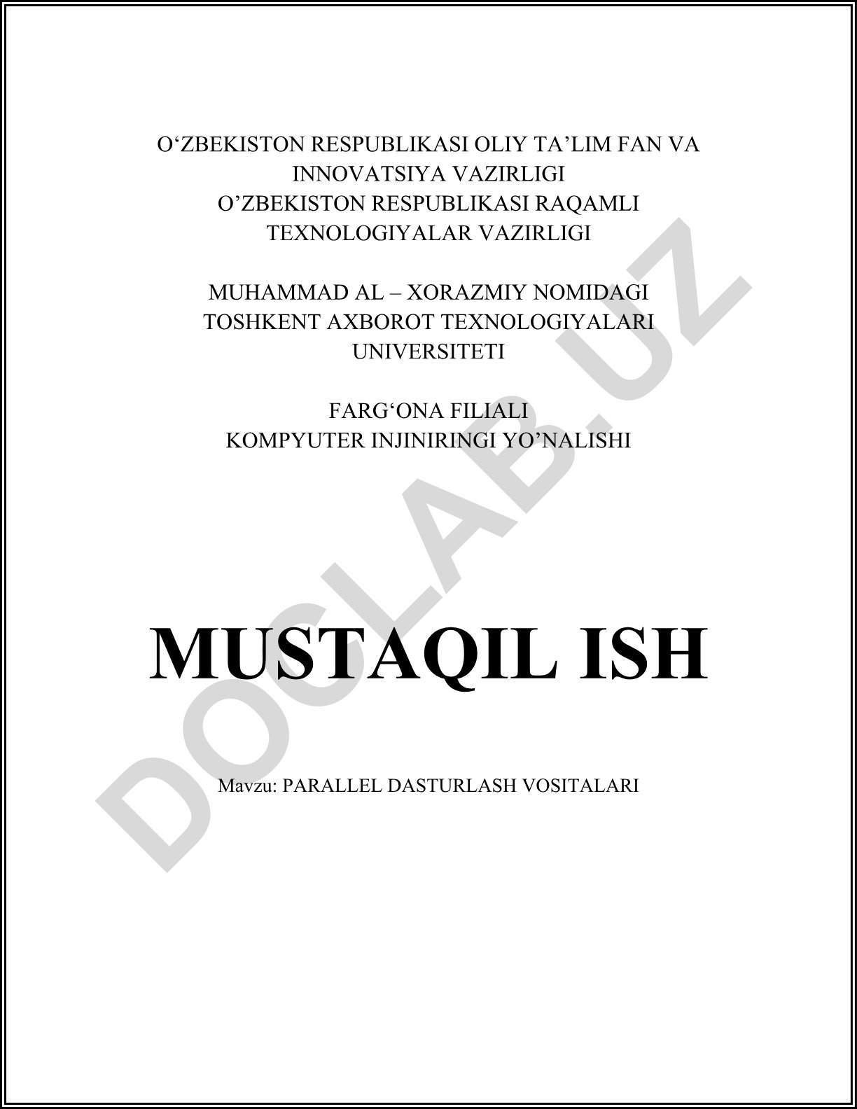 Parallel dasturlash vositalari
