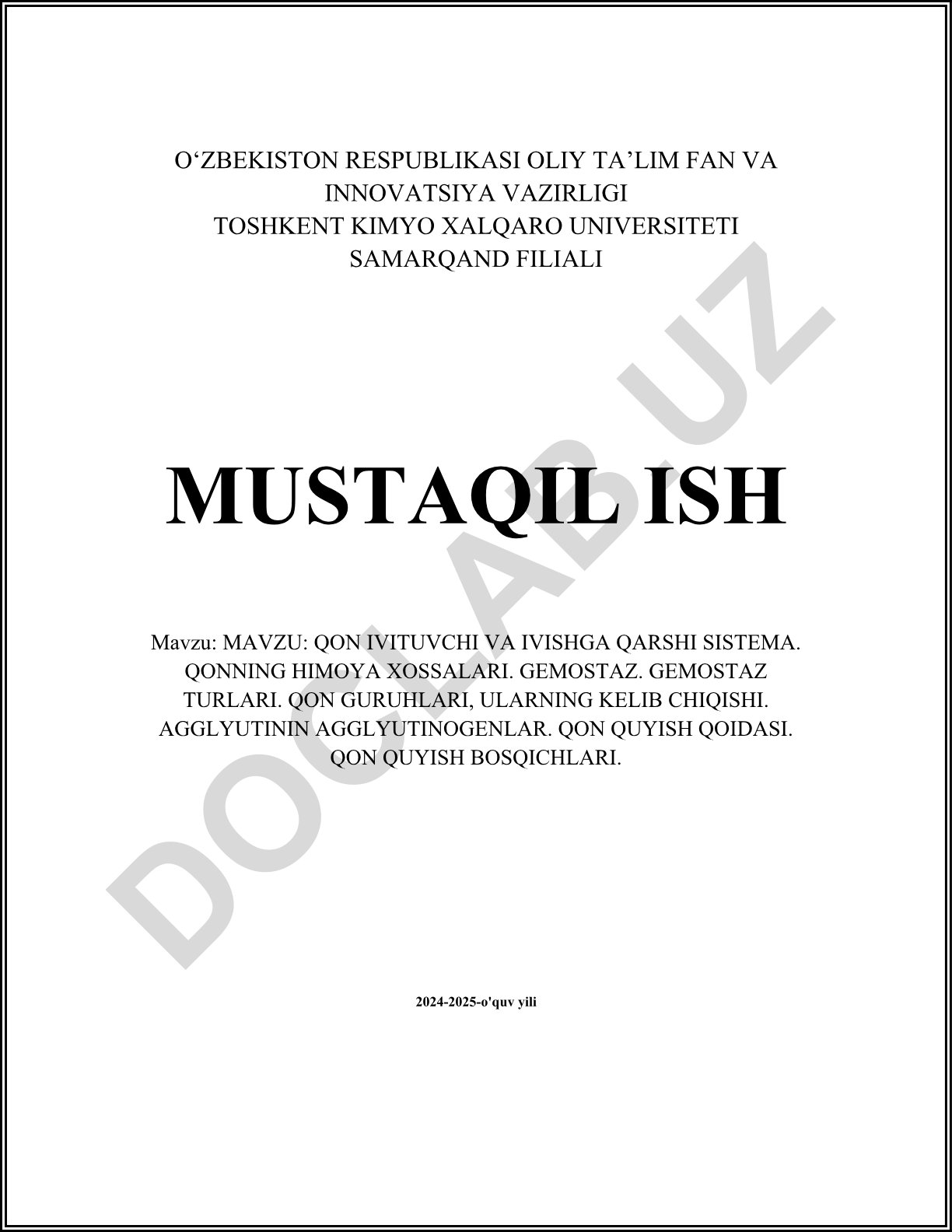 Qon ivituvchi va ivishga qarshi sistema. Qonning himoya xossalari. Gemostaz. Gemostaz turlari. Qon guruhlari, ularning kelib chiqishi. Agglyutinin agglyutinogenlar. Qon quyish qoidasi. Qon quyish bosqichlari