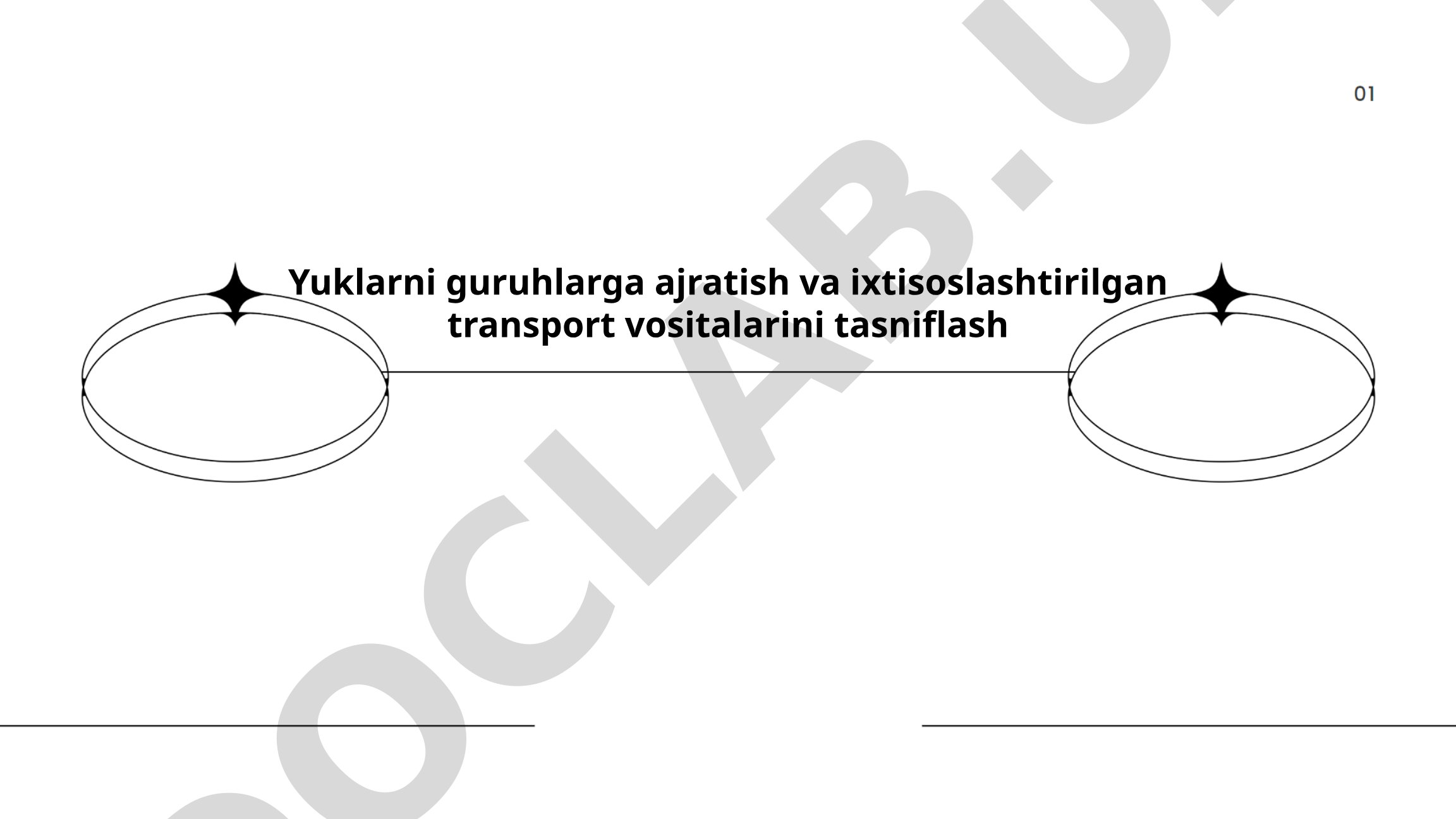 Yuklarni guruhlarga ajratish va ixtisoslashtirilgan transport vositalarini tasniflash