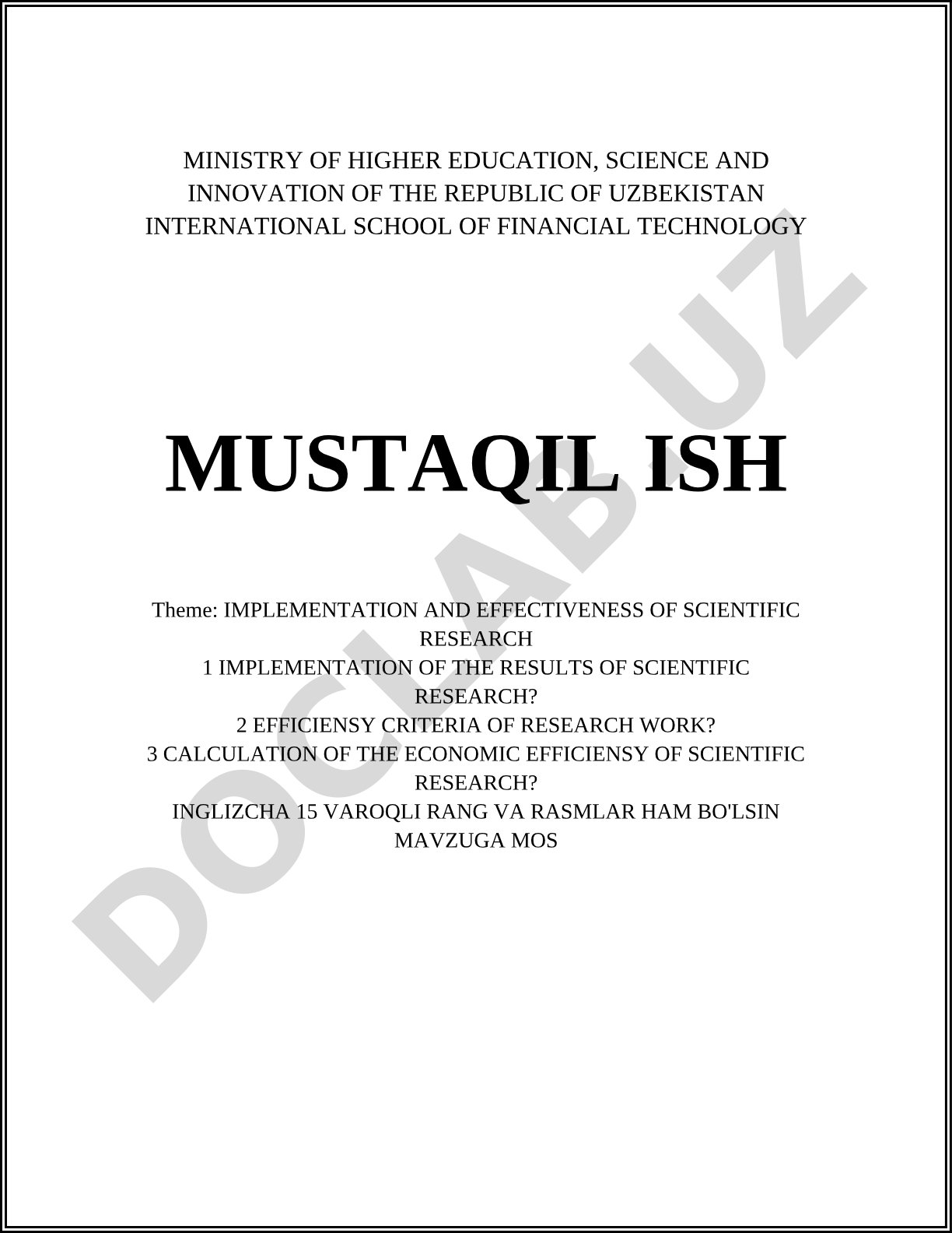 Implementation and Effectiveness of Scientific Research