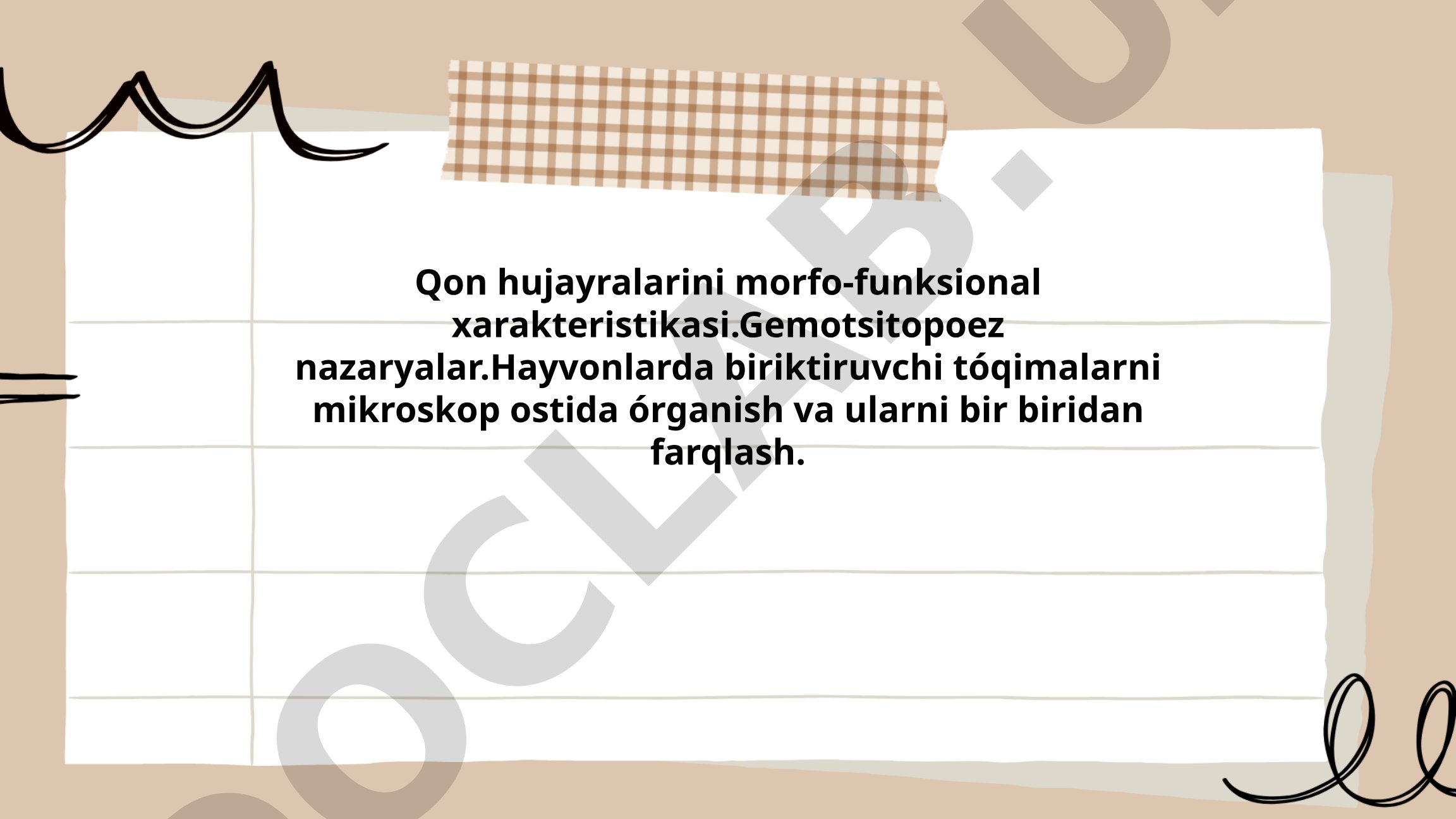 Qon hujayralarini morfo-funksional xarakteristikasi. Gemotsitopoez nazaryalari