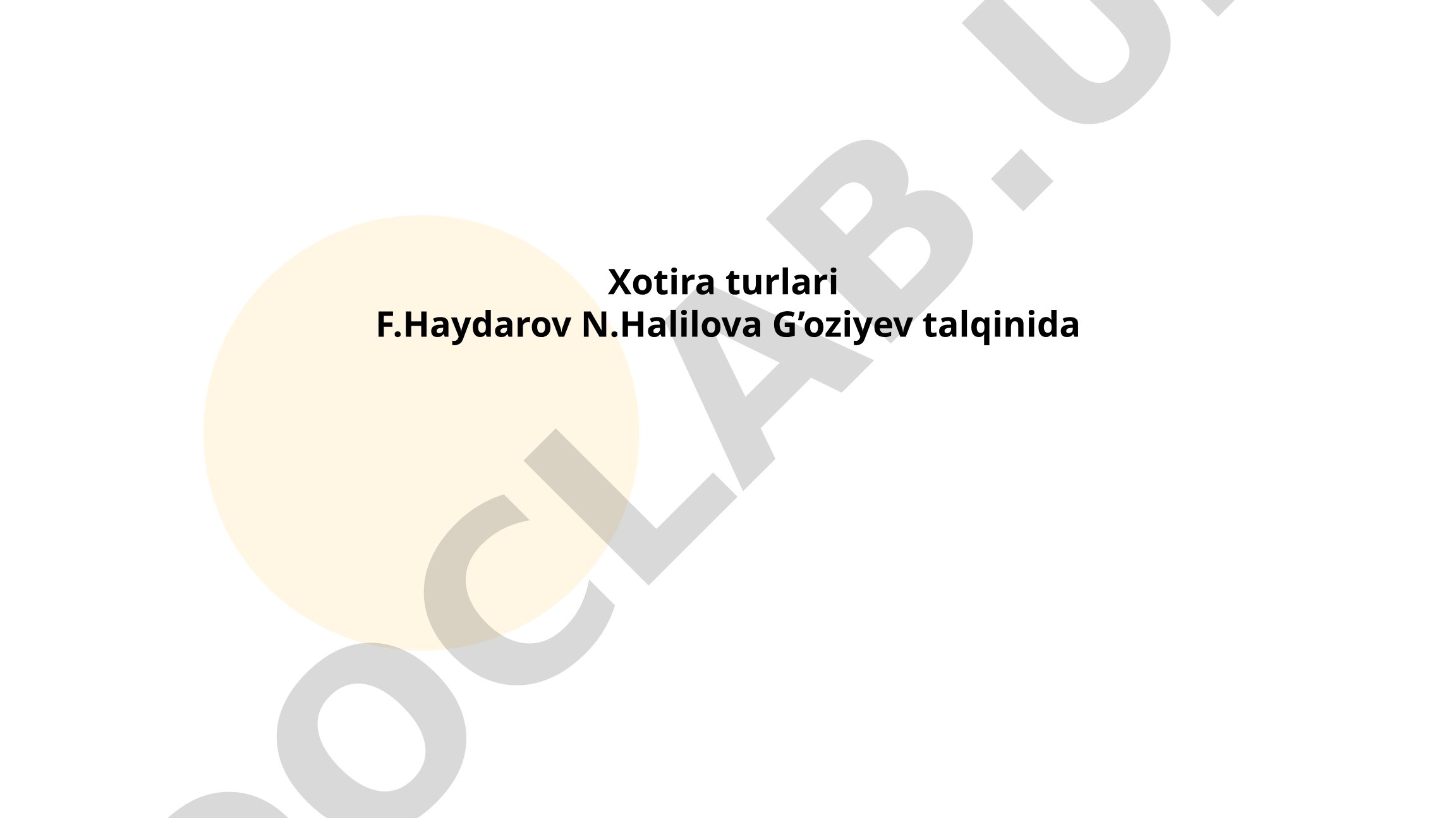 Xotira turlari
