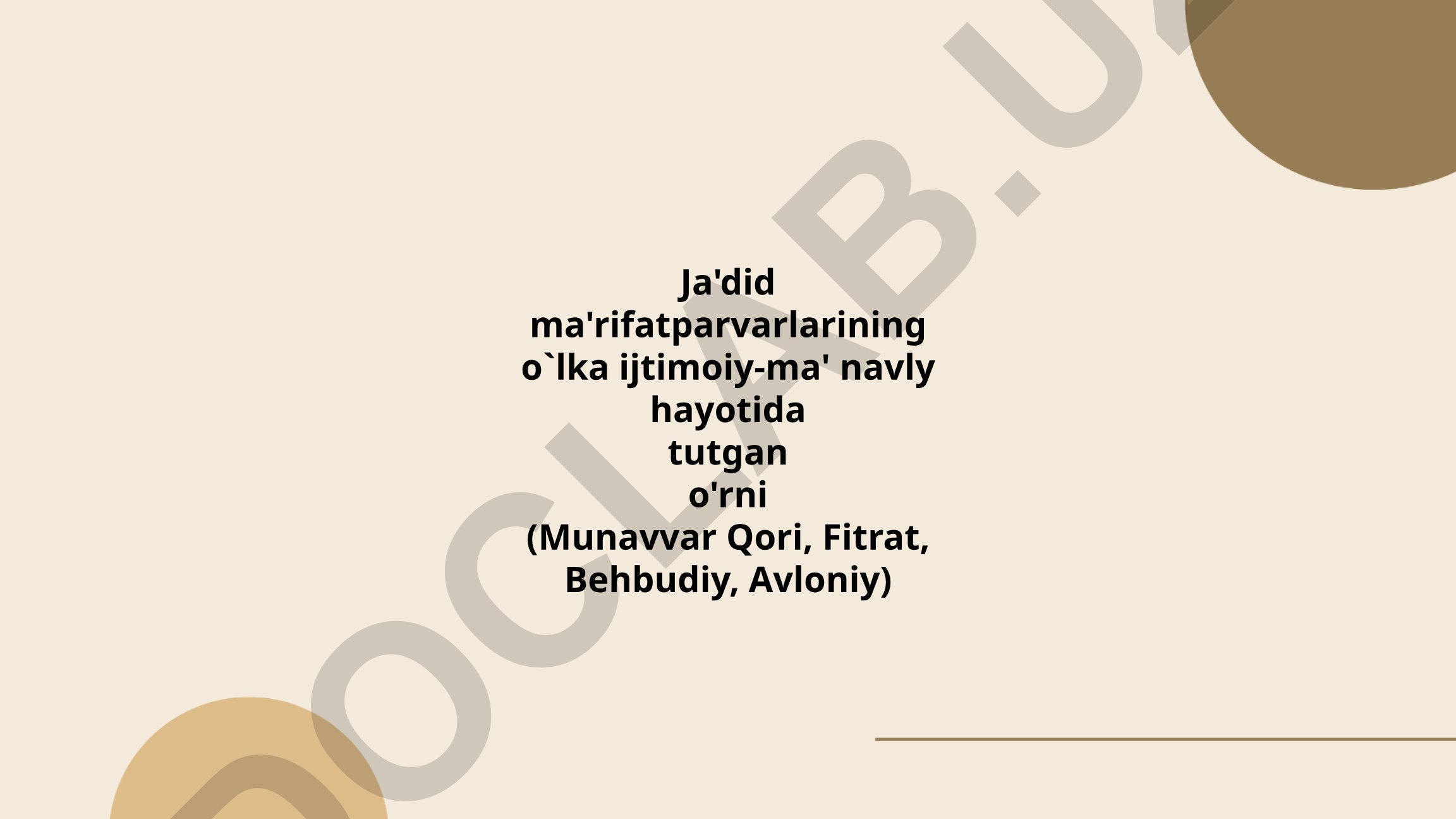 Ja'did ma'rifatparvarlarining o'lka ijtimoiy-ma'naviy hayotida tutgan o'rni