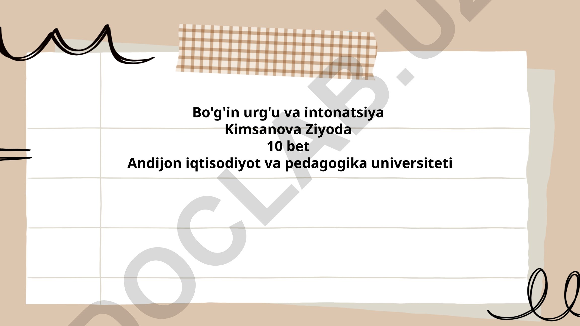 Bo'g'in urg'u va intonatsiya