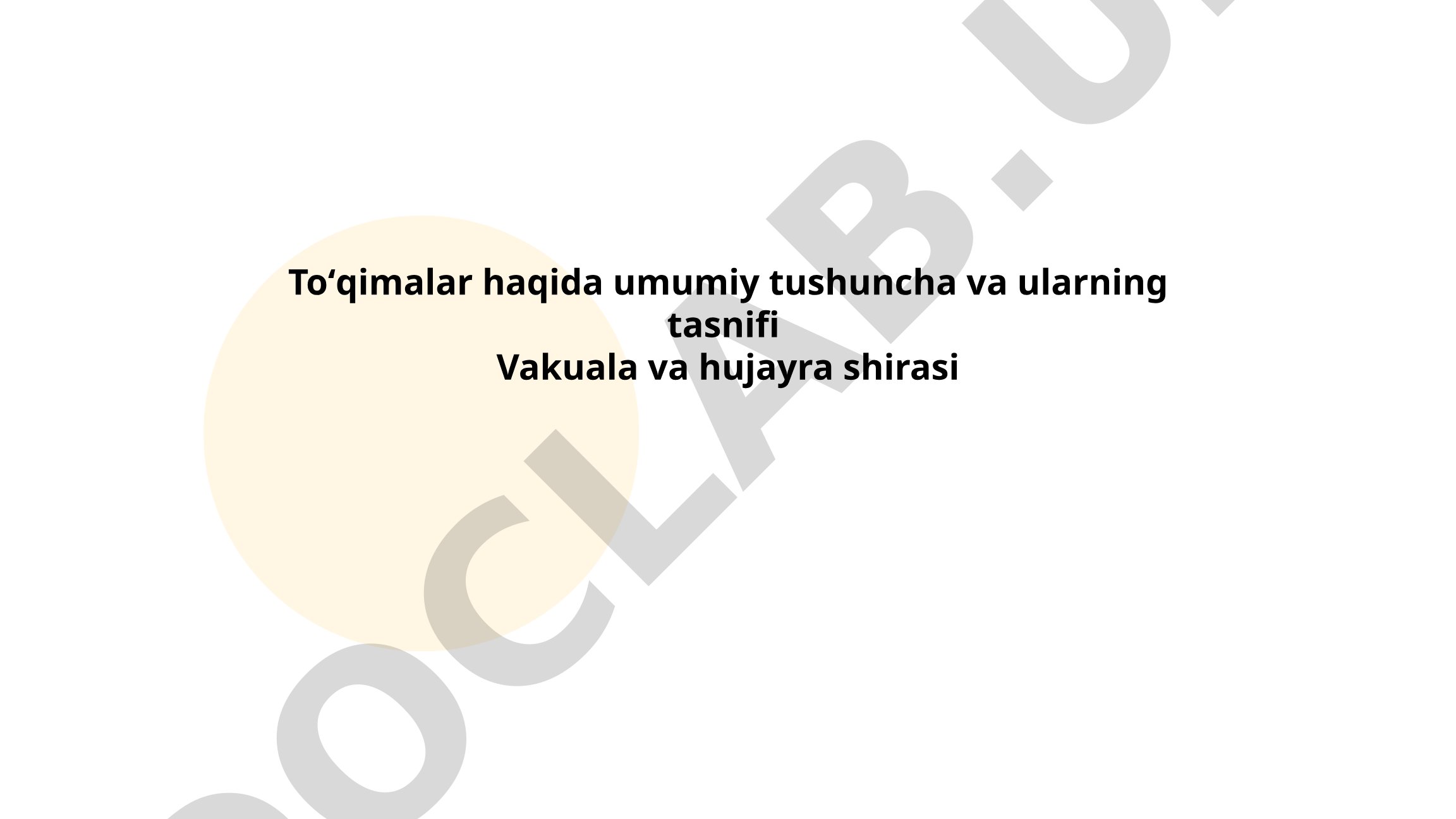 Toʻqimalarning biologik ahamiyati, turlari va tasnifi
