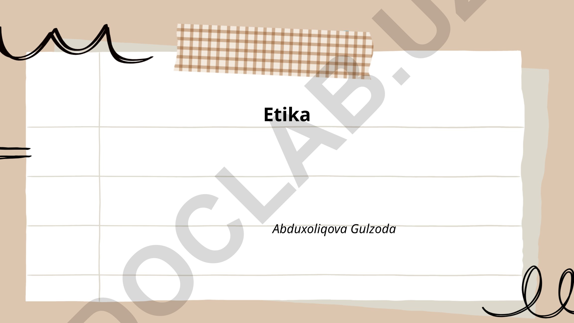 Etikaning asosiy tushunchalari, tarixi va amaliy sohalari