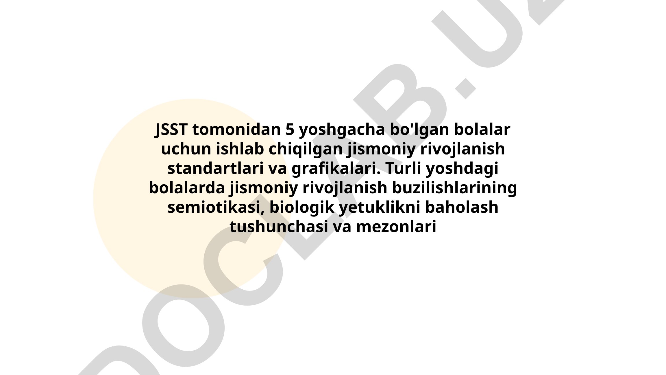 5 yoshgacha bo'lgan bolalarning jismoniy rivojlanish standartlari va grafikalari