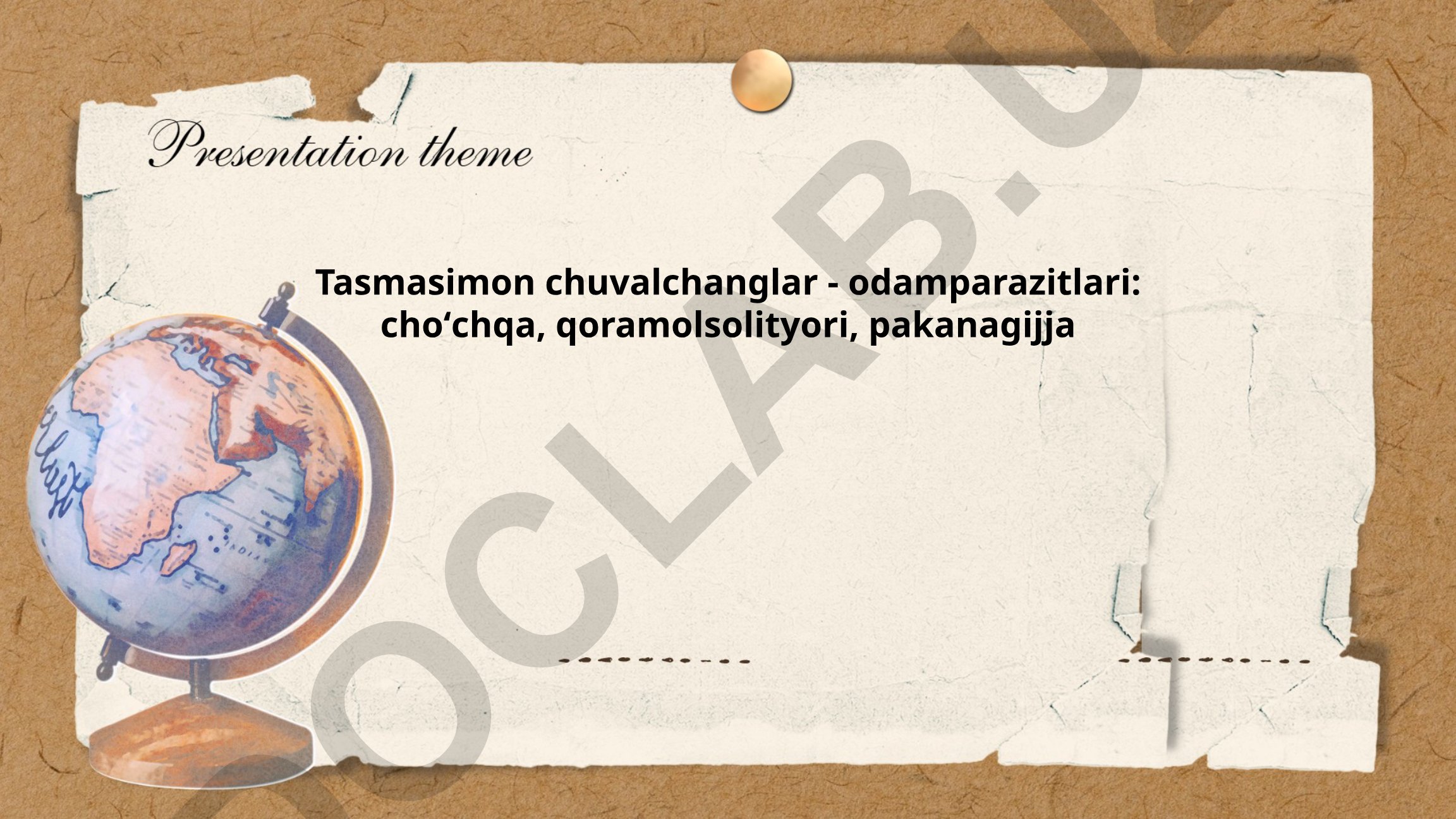 Tasmasimon chuvalchanglar - odamparazitlari: choʻchqa, qoramolsolityori, pakanagijja
