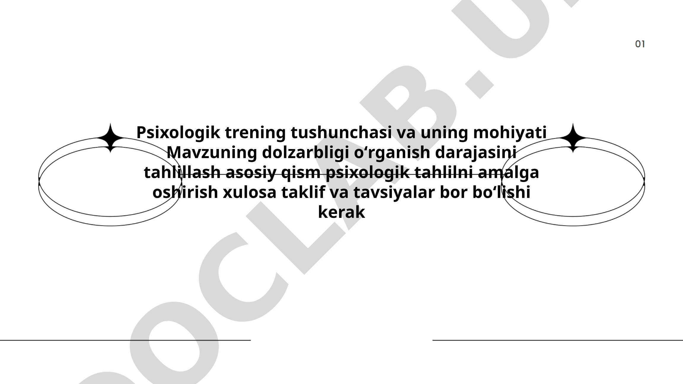 Psixologik trening tushunchasi va uning mohiyati