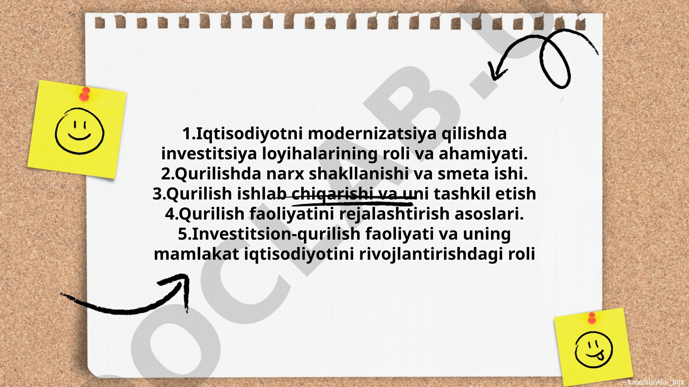 Iqtisodiyotni modernizatsiya qilishda investitsiya loyihalarining roli va ahamiyati