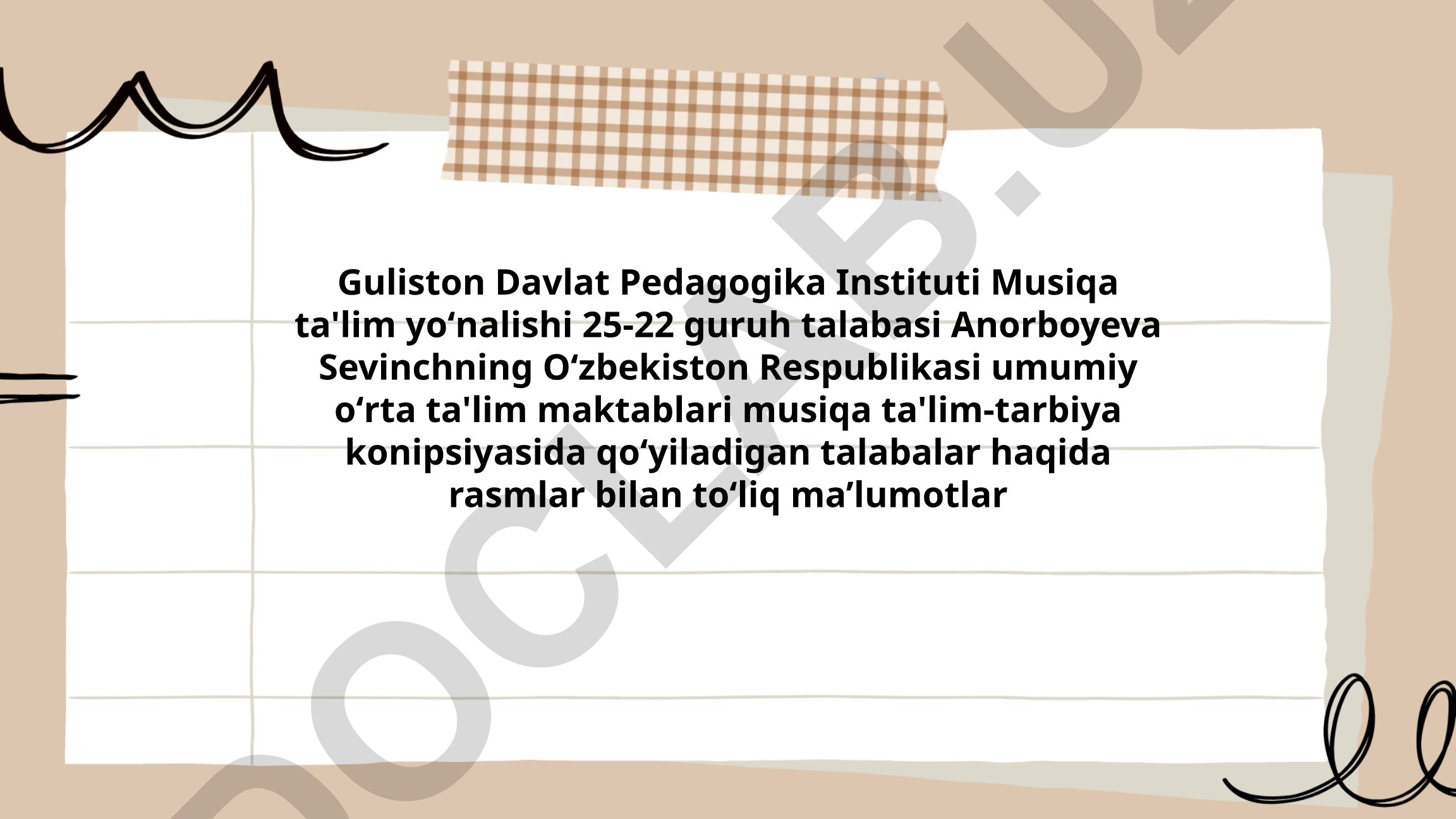 O'zbekiston umumiy o'rta ta'lim maktablarida musiqa ta'lim-tarbiyasi