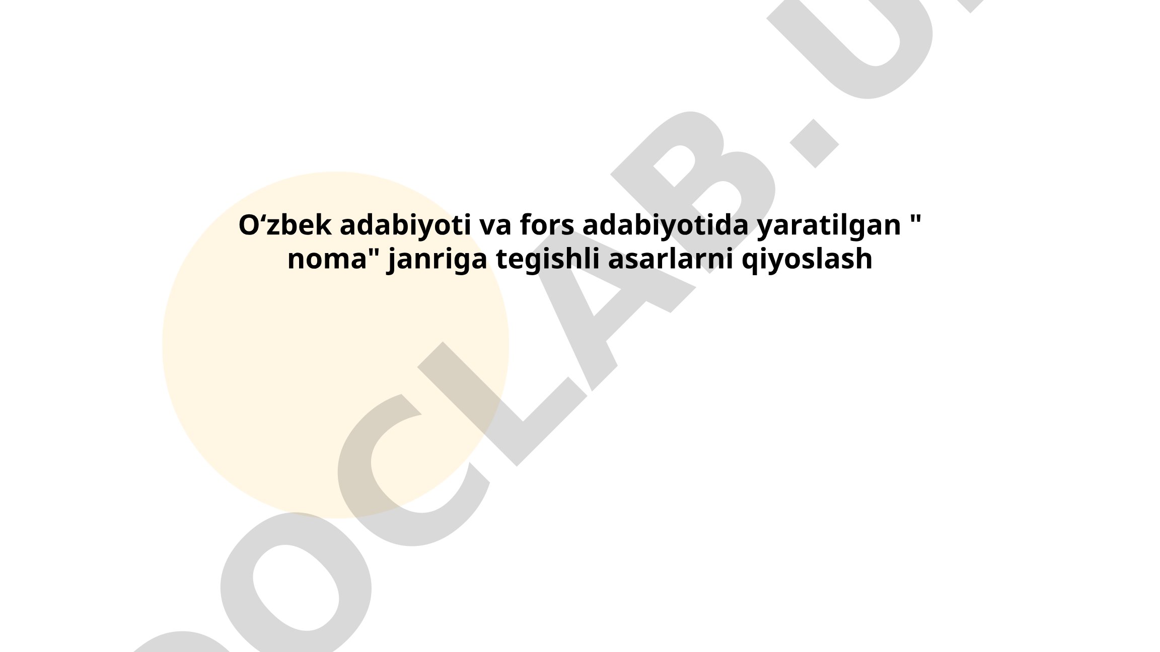 O'zbek va fors adabiyotida 'noma' janri asarlarining qiyosiy tahlili