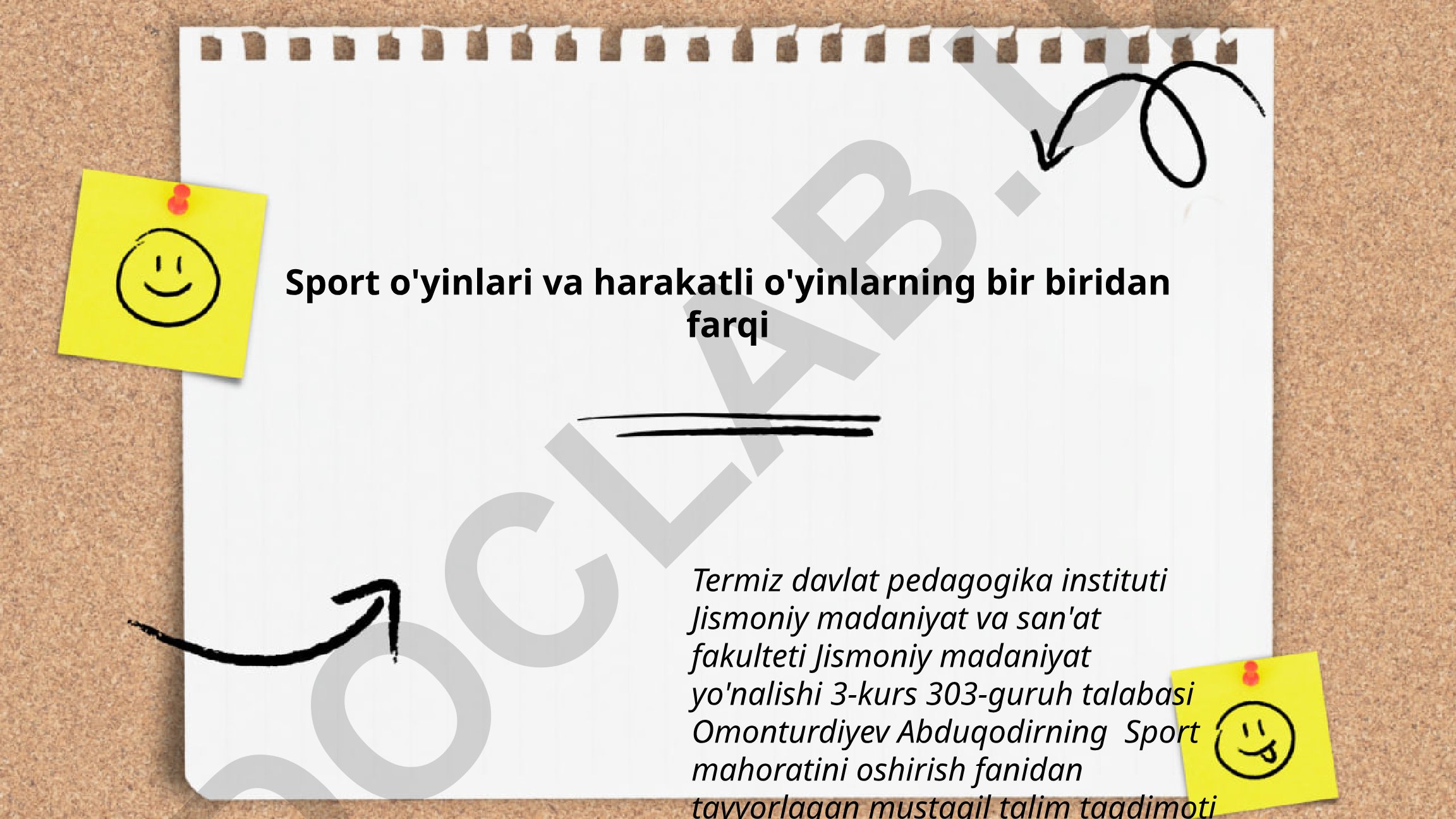 Sport o'yinlari va harakatli o'yinlarning farqlari