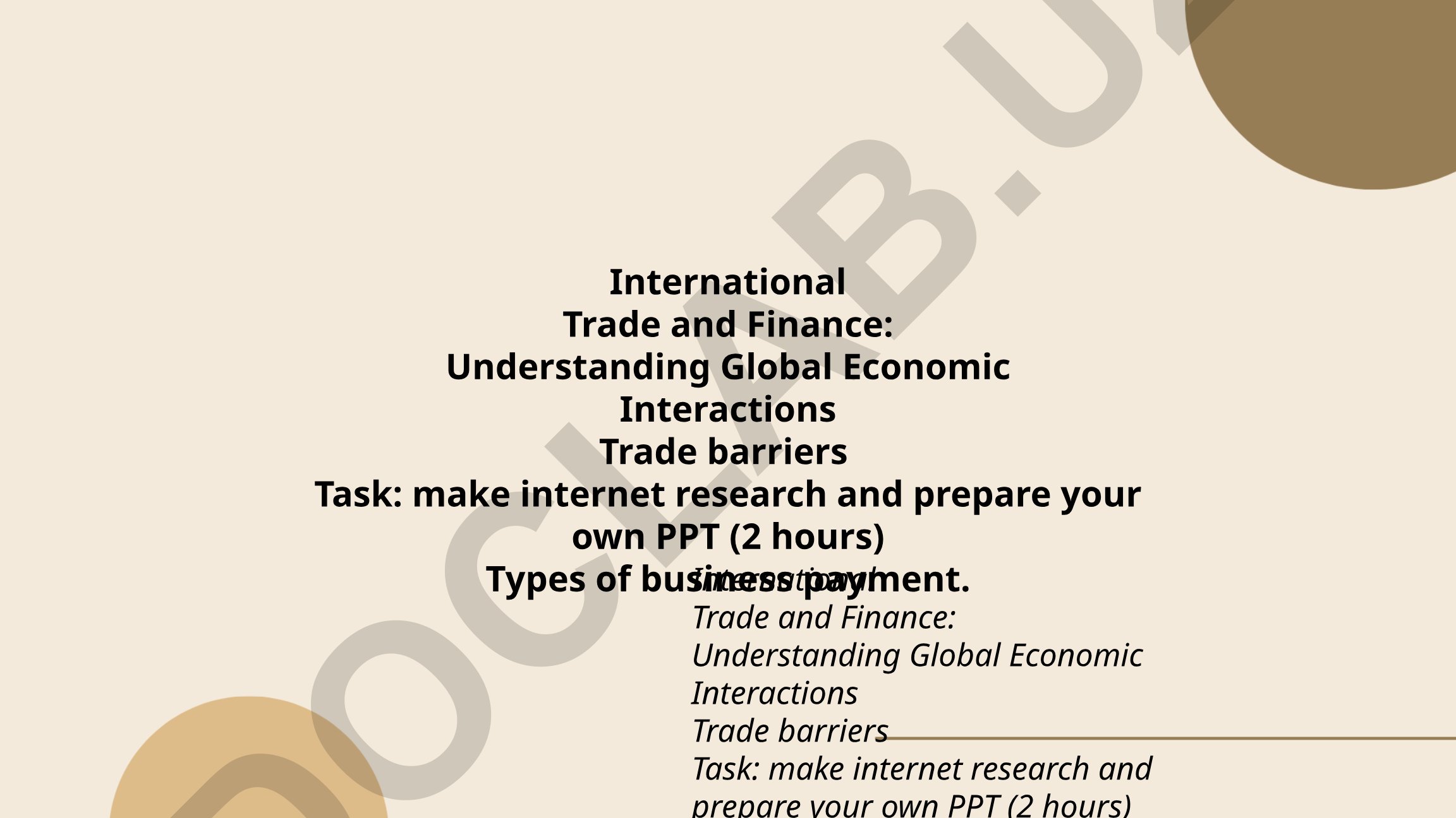 International Trade and Finance: Understanding Global Economic Interactions