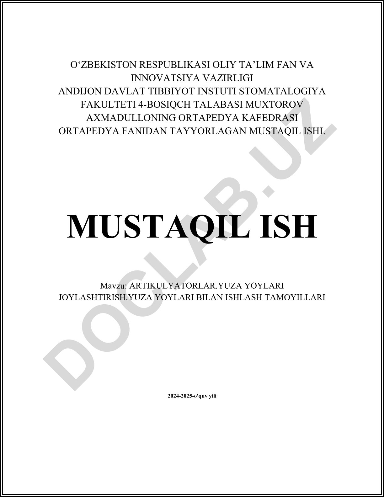 Artikulyatorlar, yuza yo'ylari joylashtirish va yuza yo'ylari bilan ishlash tamoyillari