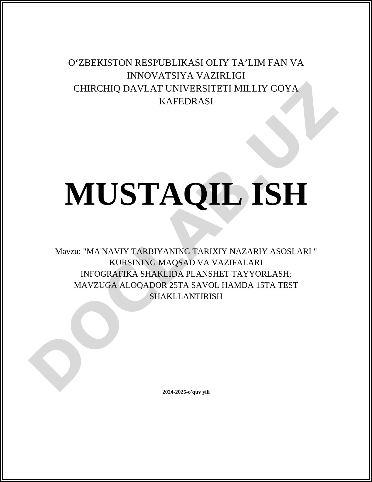 Ma'naviy tarbiyaning tarixiy nazariy asoslari
