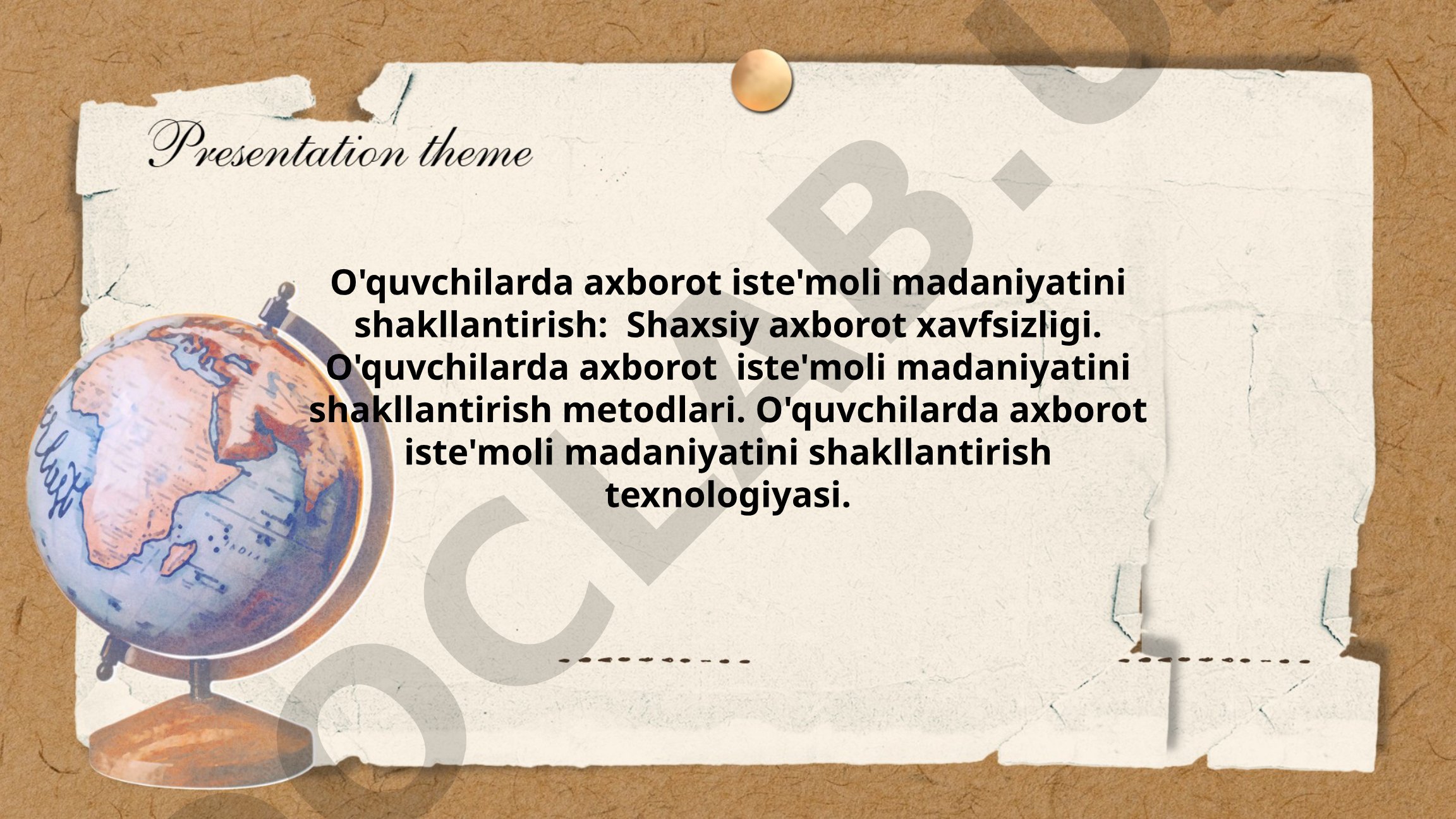O'quvchilarda axborot iste'moli madaniyatini shakllantirish: Shaxsiy axborot xavfsizligi