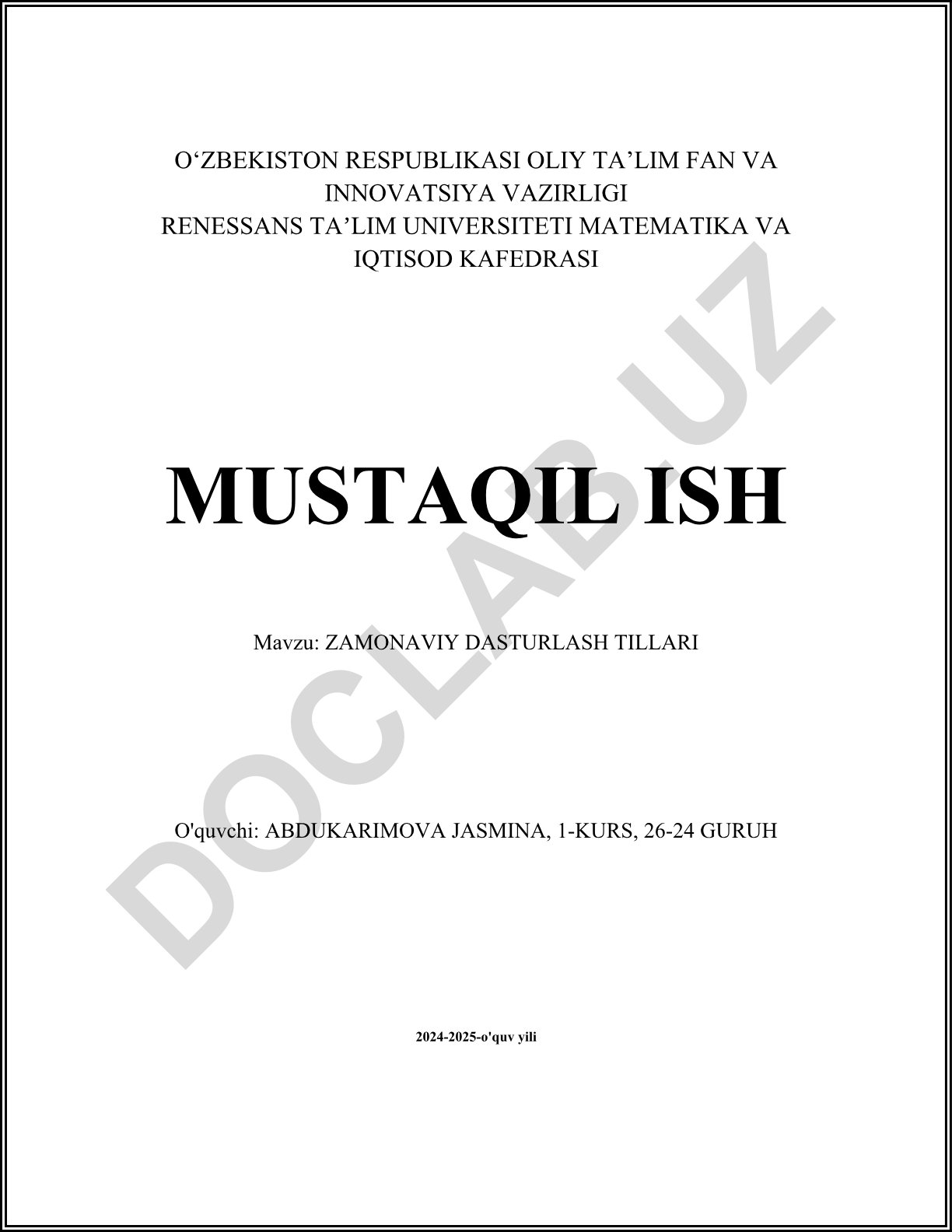 Zamonaviy dasturlash tillari