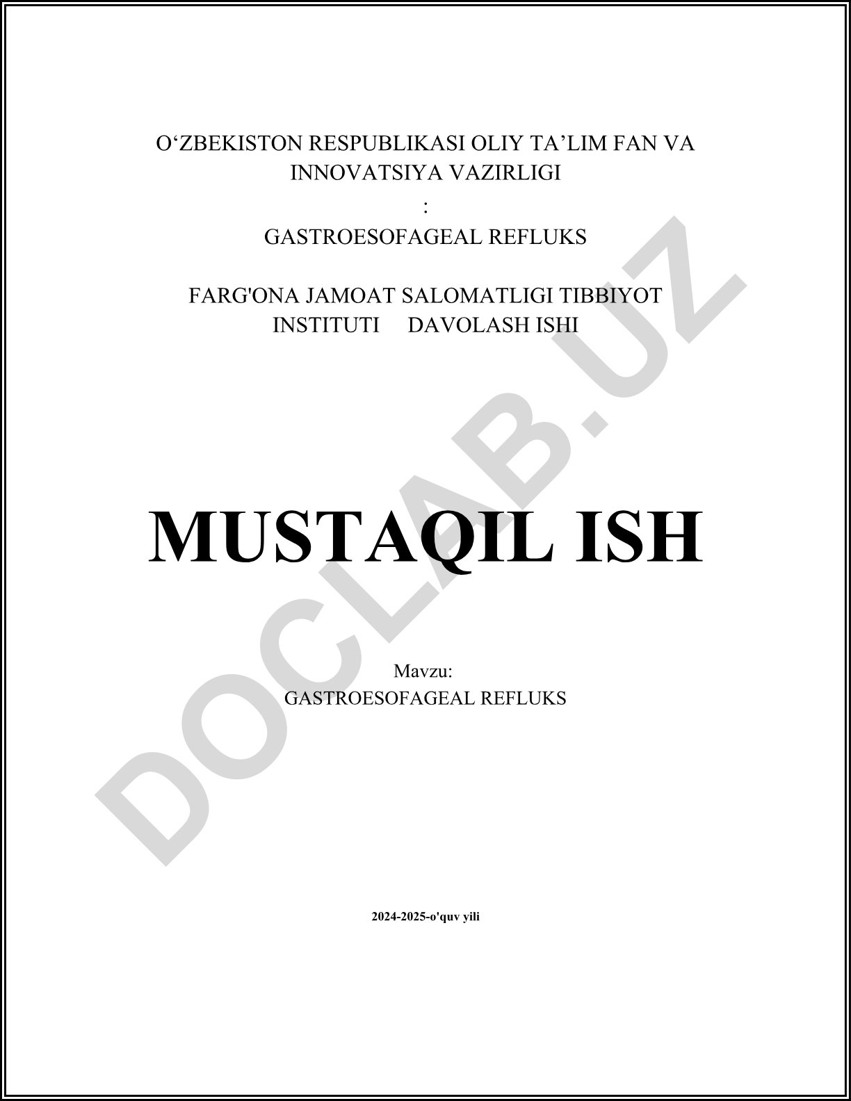Gastroezofageal reflyuks kasalligi