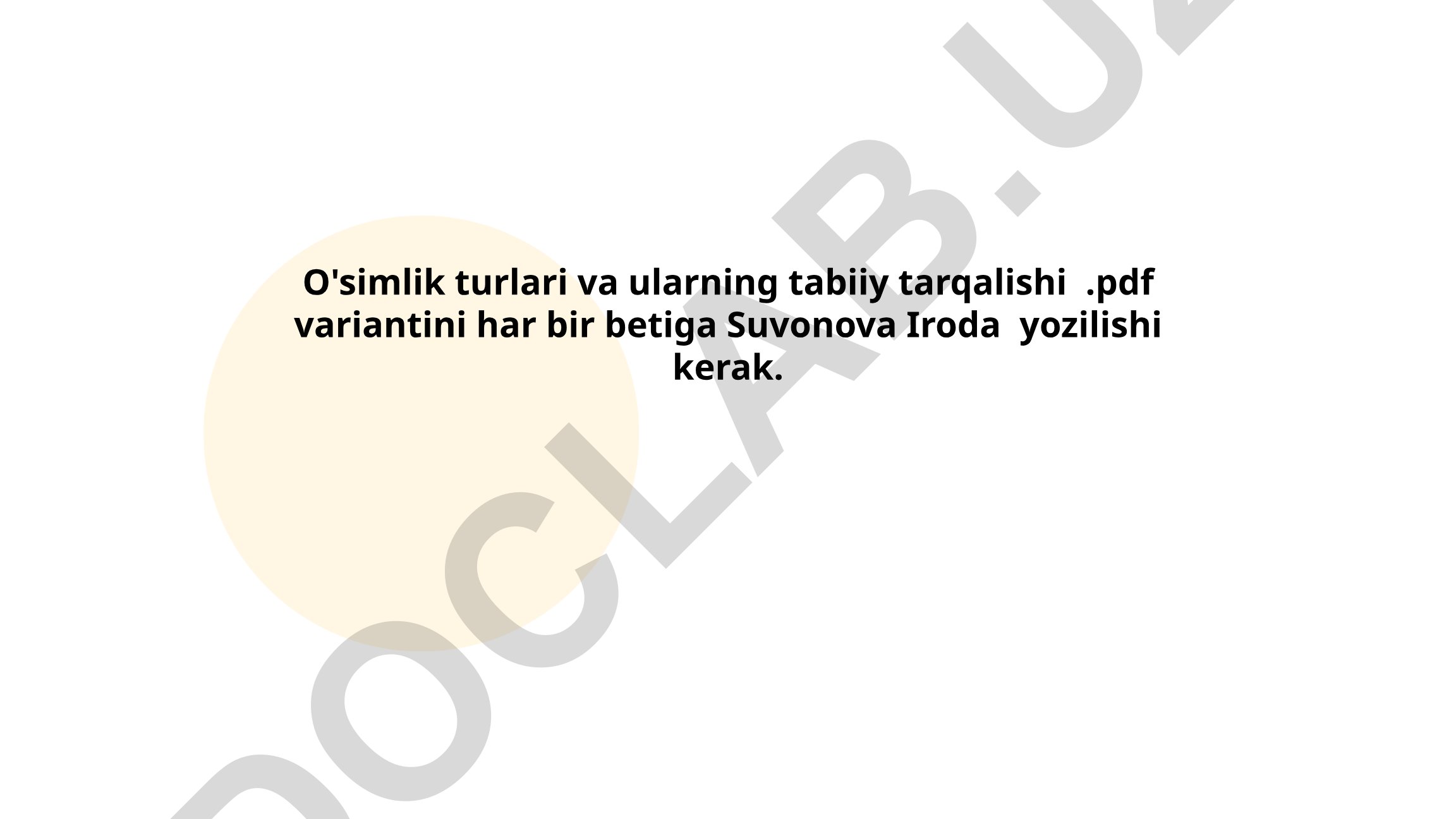 O'simlik turlari va ularning tabiiy tarqalishi