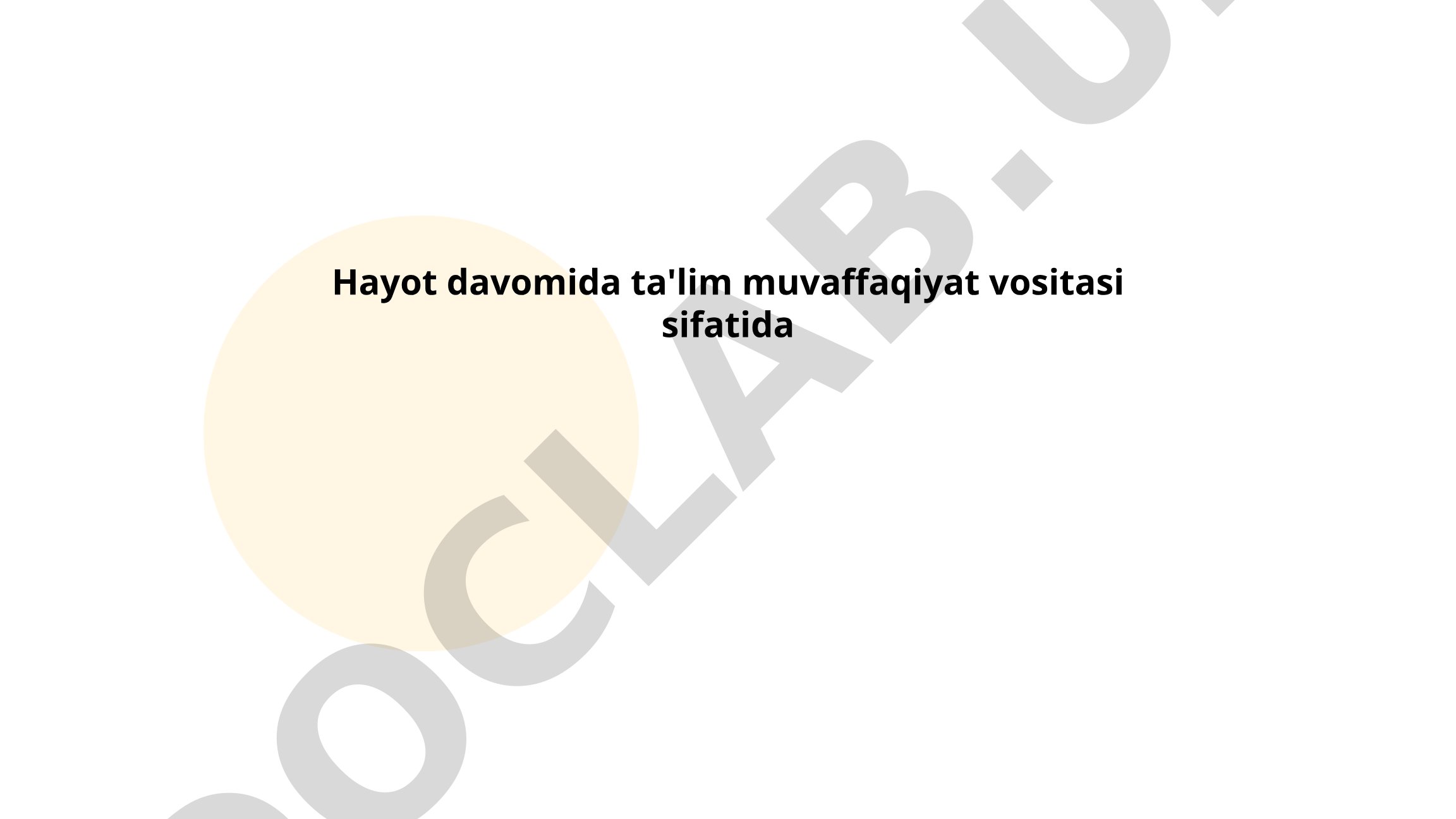 Uzluksiz ta'lim tendensiyalari va zamonaviy yondashuvlar