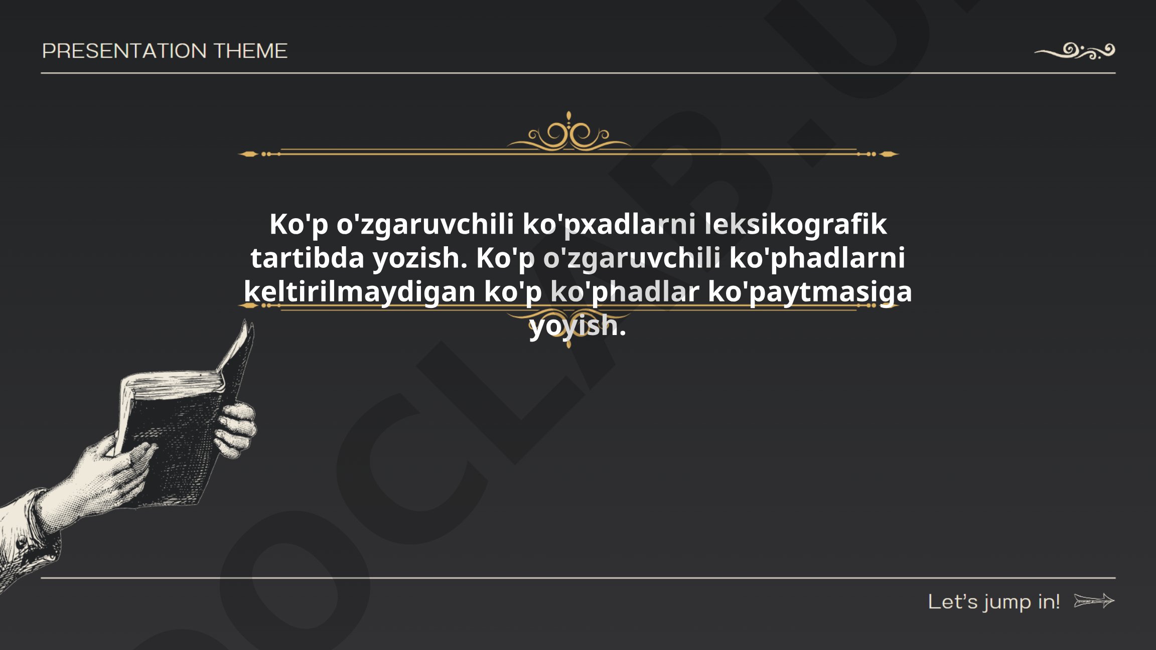Ko'p o'zgaruvchili ko'phadlarni leksikografik tartibda yozish va yoyish