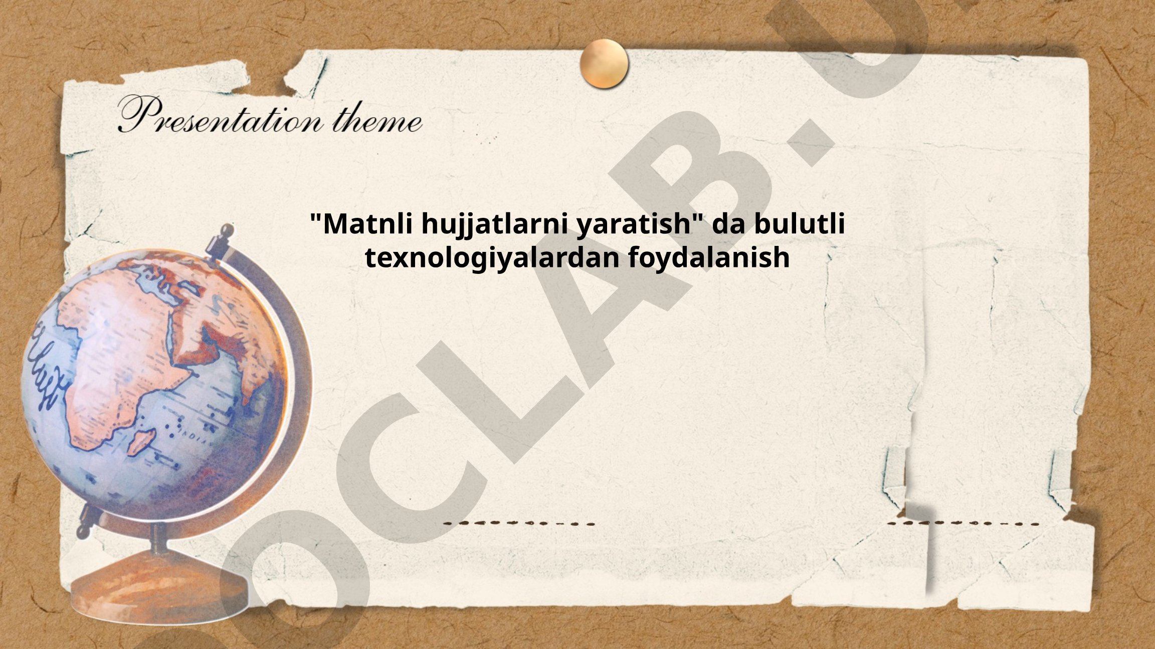 Bulutli texnologiyalardan foydalanish orqali matnli hujjatlarni yaratish