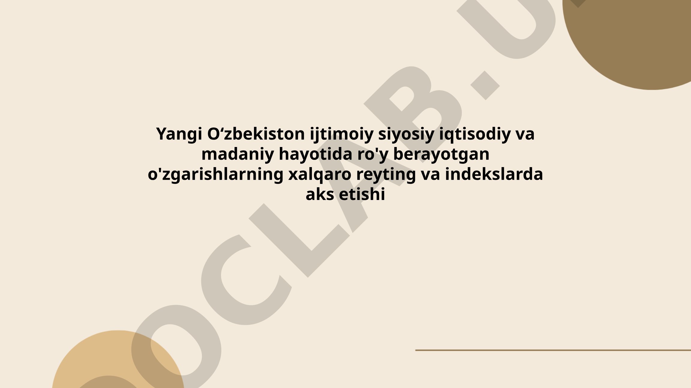 Yangi O'zbekistonning xalqaro reyting va indekslarda aks etishi