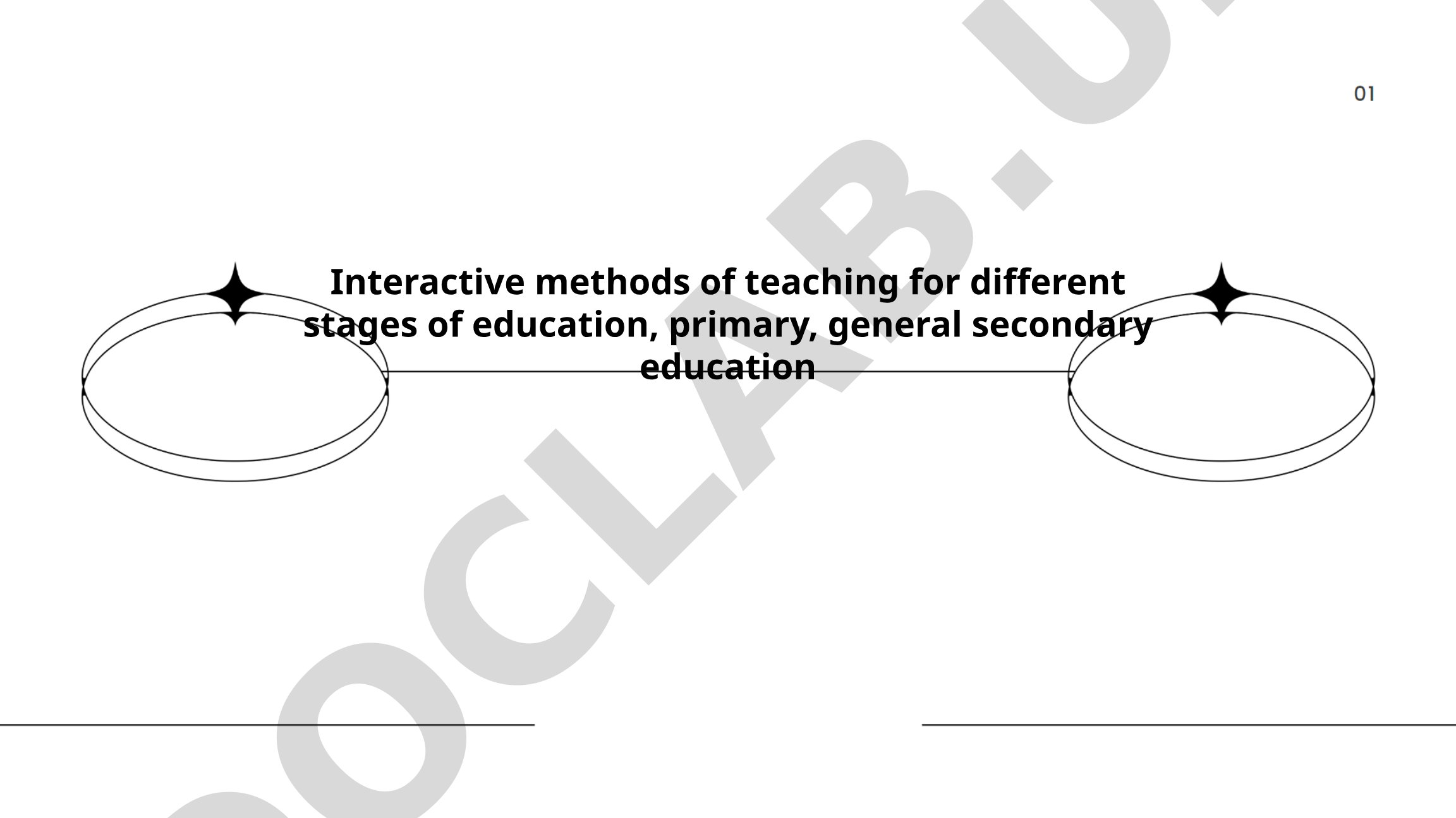 Interactive methods of teaching for different stages of education