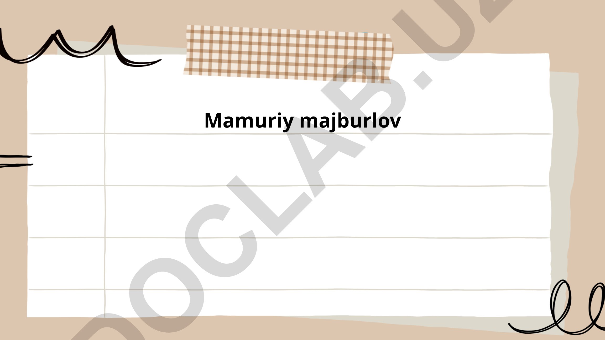 Ma'muriy majburiyat tushunchasi va huquqiy asoslari