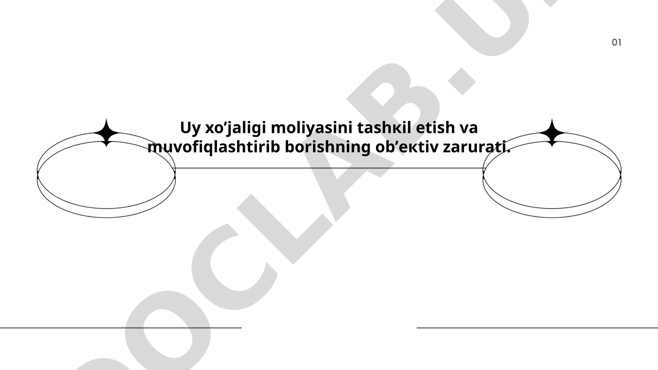 Uy xo'jaligi moliyasini tashkil etish va muvofiqlashtirib borishning ob'ektiv zarurati