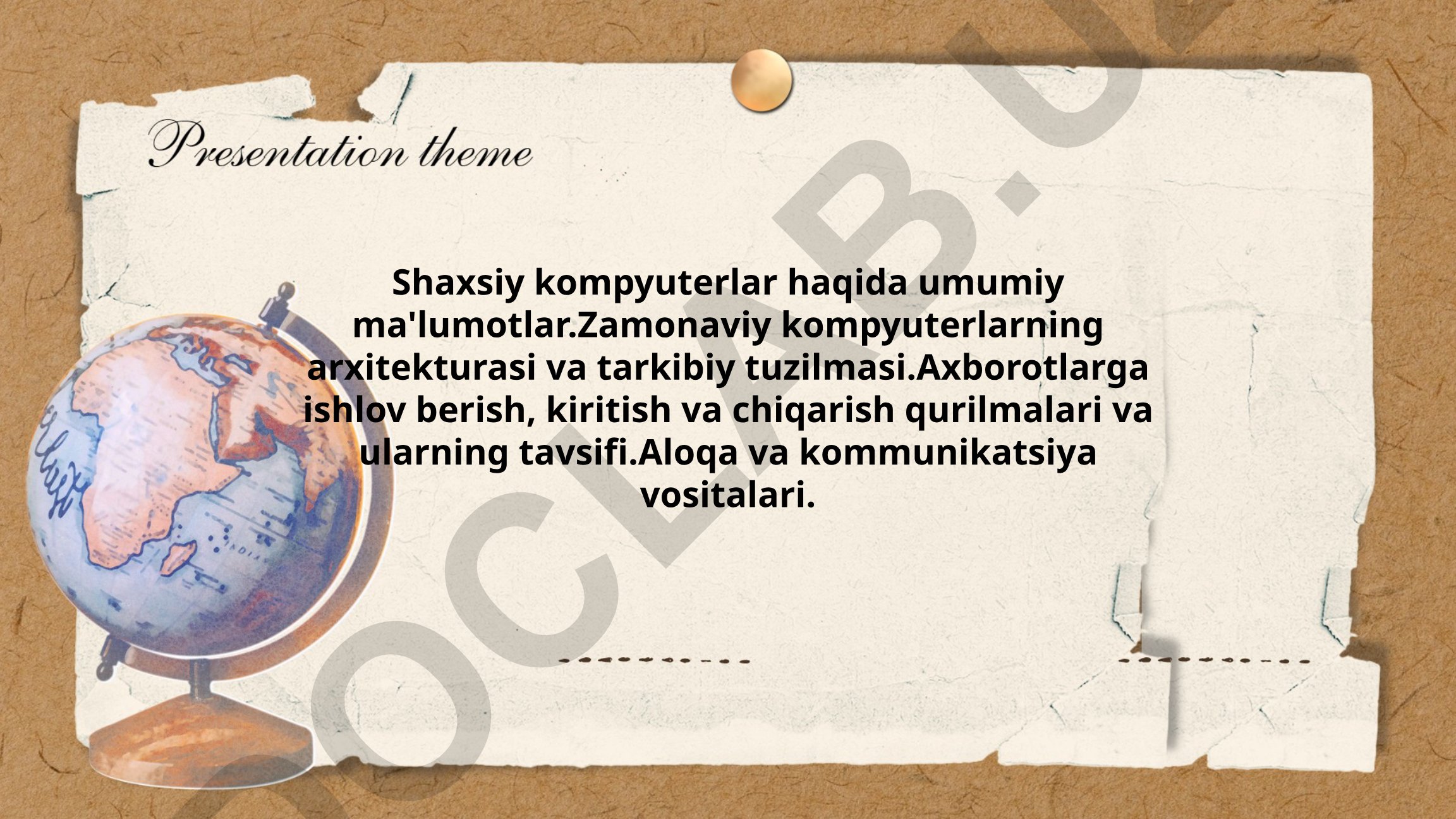 Shaxsiy kompyuterlar: tarixi, arxitekturasi va tarkibiy tuzilmasi