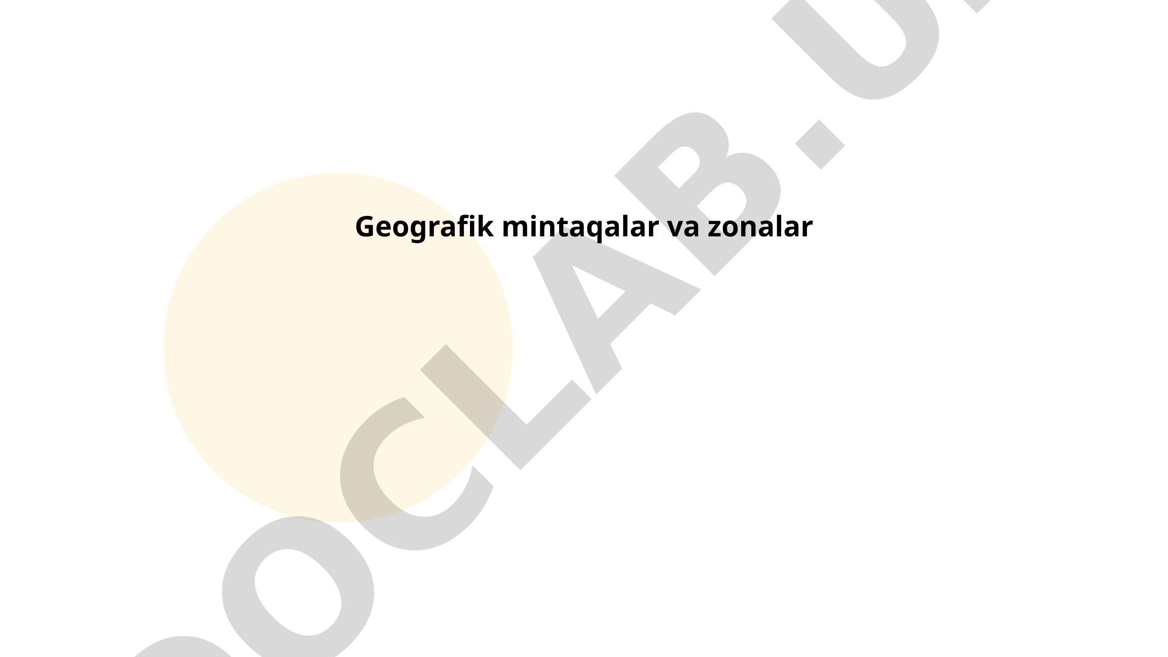 Geografik mintaqalar va zonalar