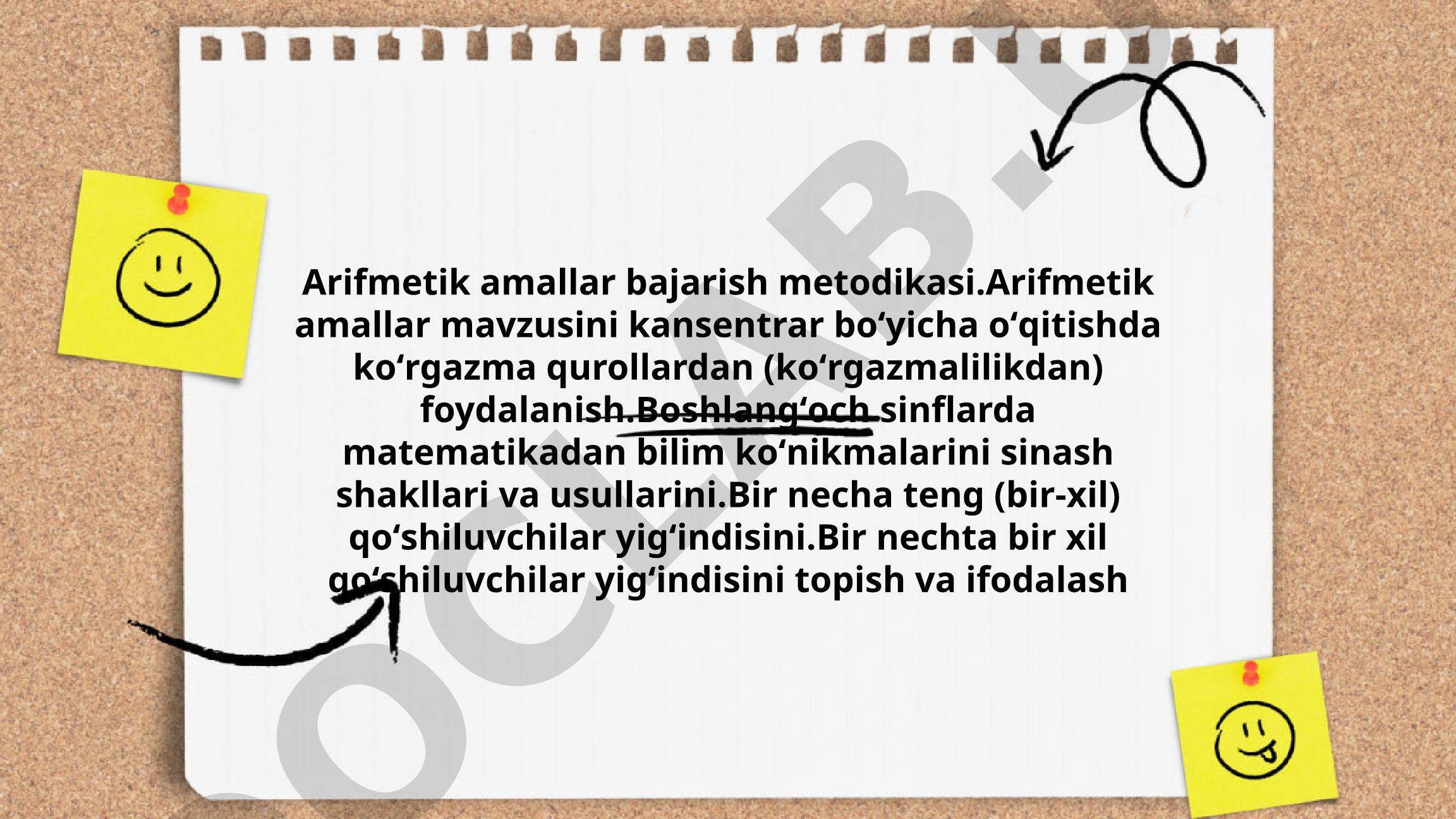 Arifmetik amallar bajarish metodikasi va boshlang'ich sinflarda matematika o'qitish