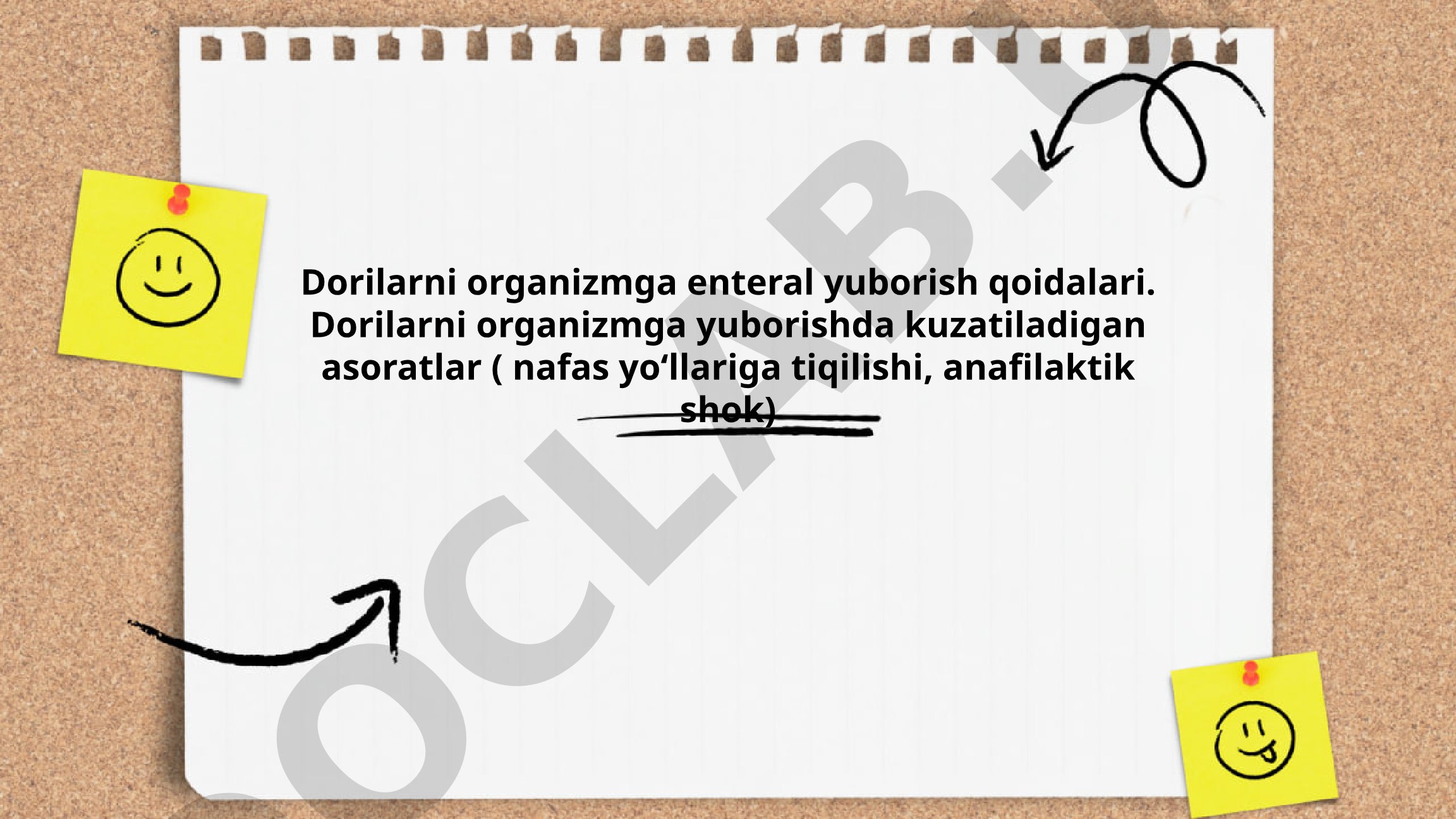 Dorilarni organizmga enteral yuborish qoidalari va asoratlari