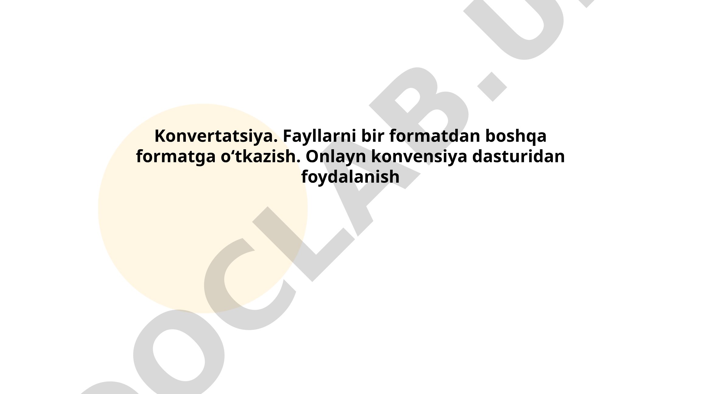 Fayllarni bir formatdan boshqa formatga o'tkazish