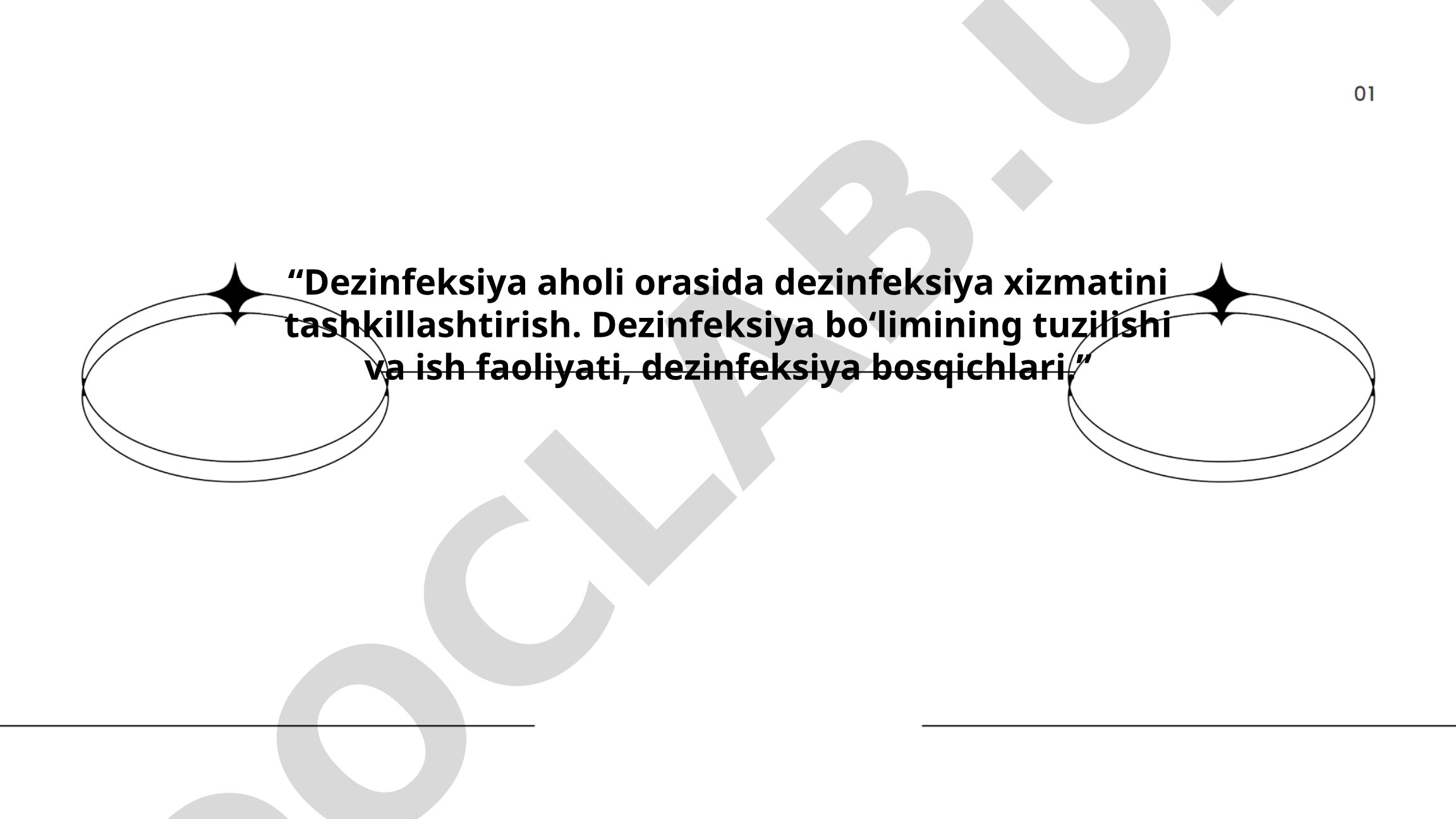 Dezinfeksiya xizmatini tashkillashtirish va ish faoliyati