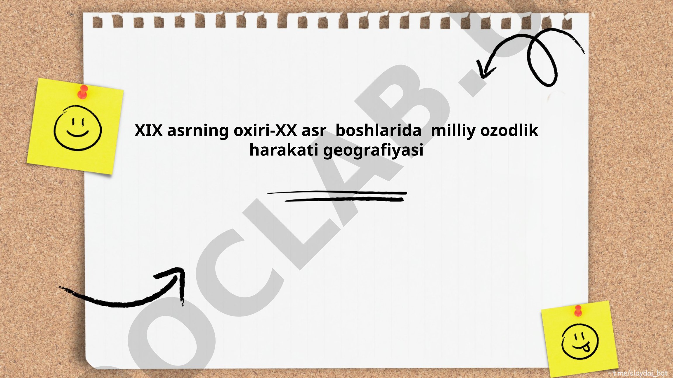 XIX asr oxiri-XX asr boshlarida milliy ozodlik harakati geografiyasi