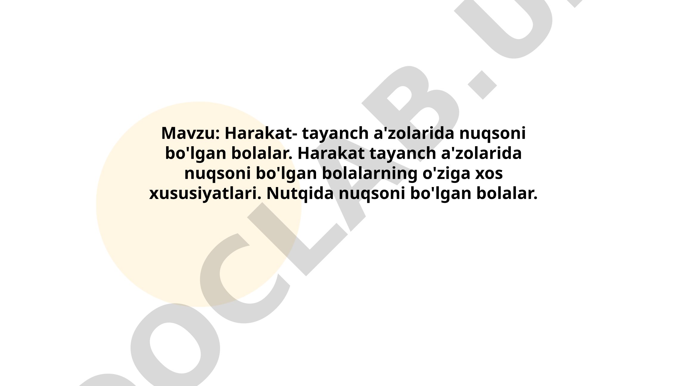 Harakat-tayanch a'zolarida nuqsoni bo'lgan bolalar