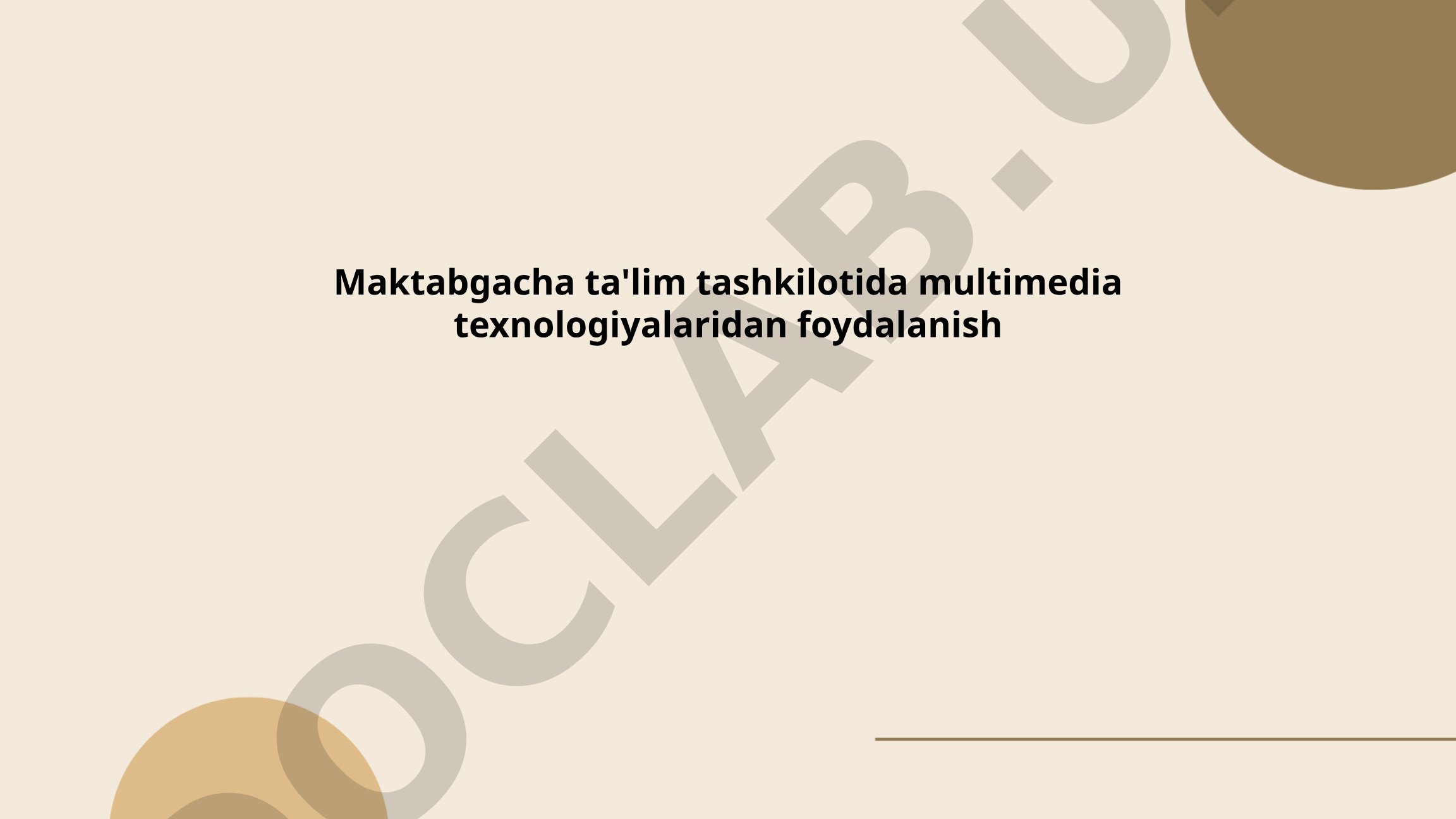Maktabgacha ta'lim tashkilotida multimedia texnologiyalaridan foydalanish