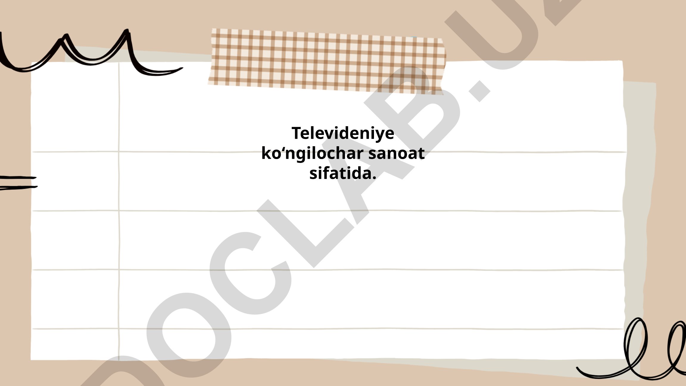 Televideniye ko‘ngilochar sanoat sifatida