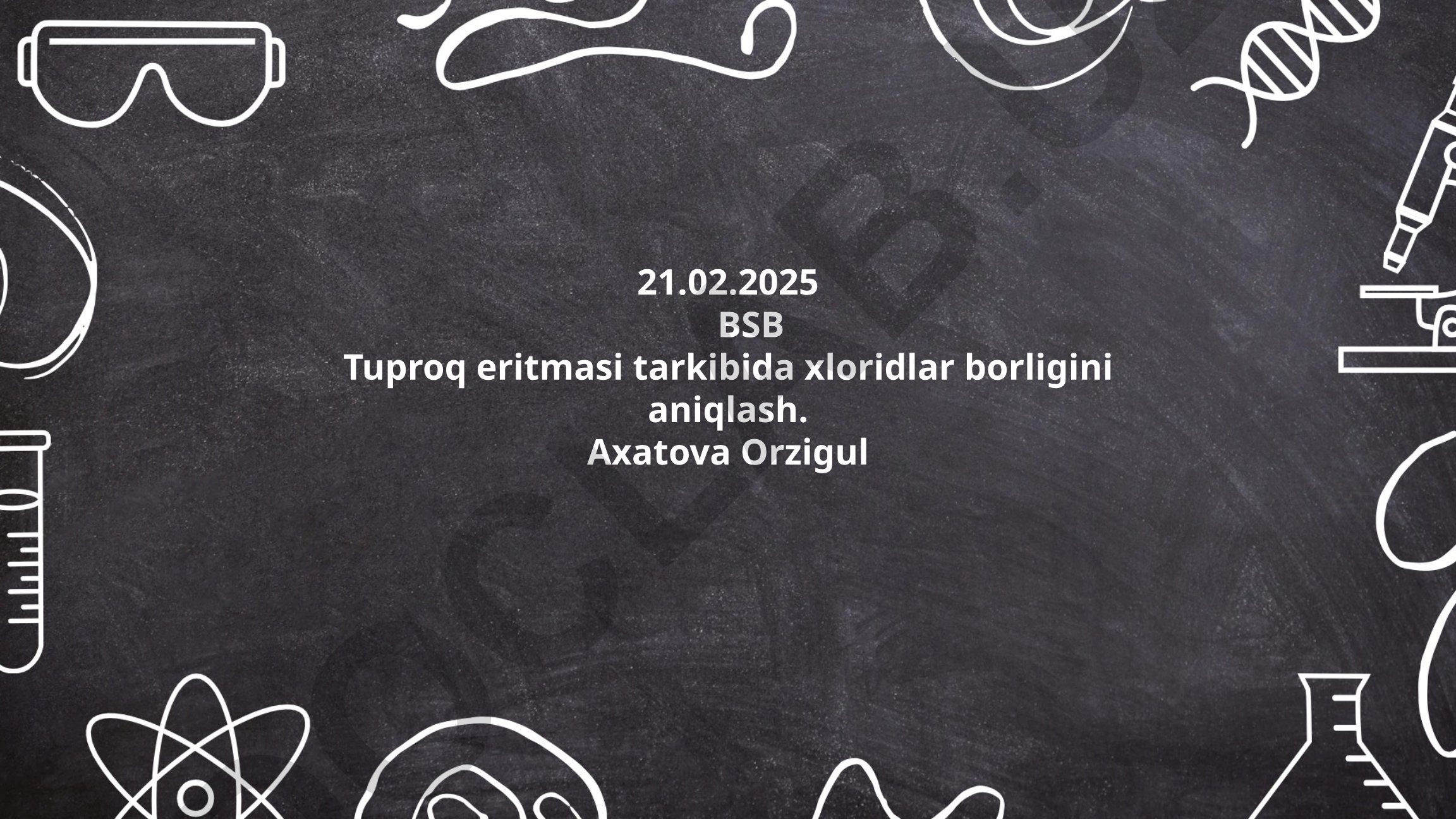 Tuproq eritmasi tarkibida xloridlar borligini aniqlash