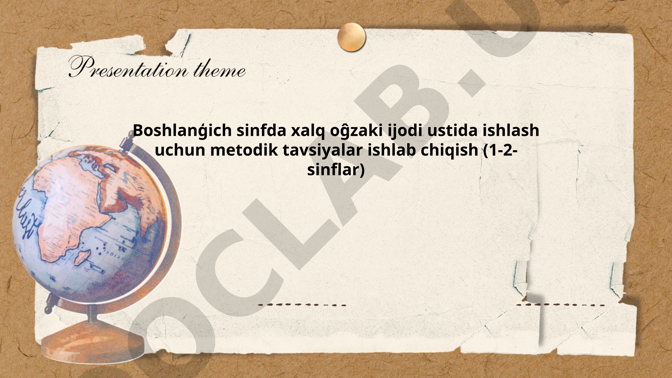 Boshlang'ich sinfda xalq og'zaki ijodi ustida ishlash uchun metodik tavsiyalar ishlab chiqish (1-2-sinflar)
