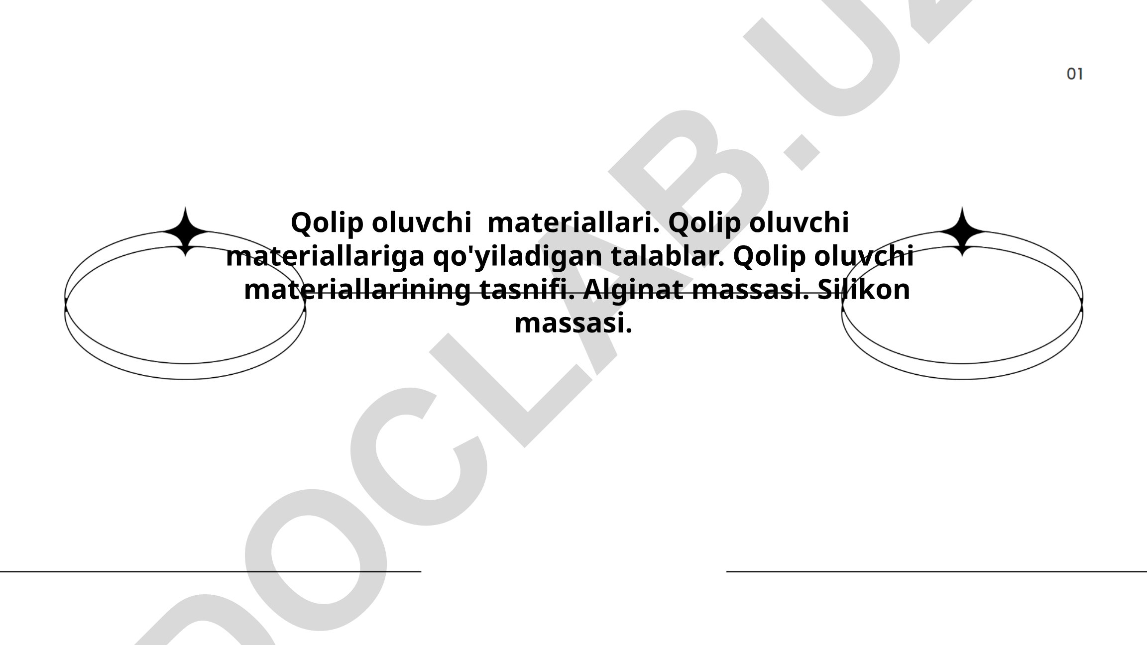 Qolip oluvchi materiallari va ularning tasnifi