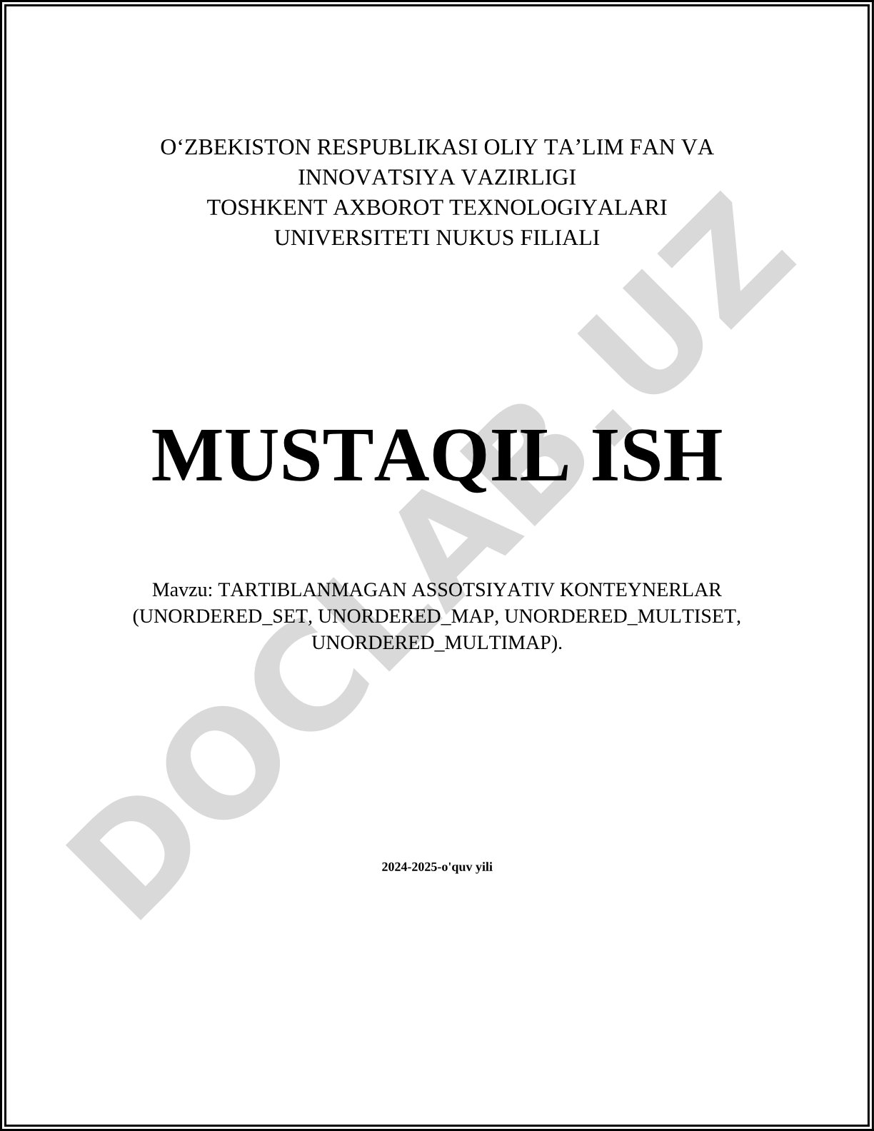 Tartiblanmagan assotsiativ konteynerlar (unordered_set, unordered_map, unordered_multiset, unordered_multimap)