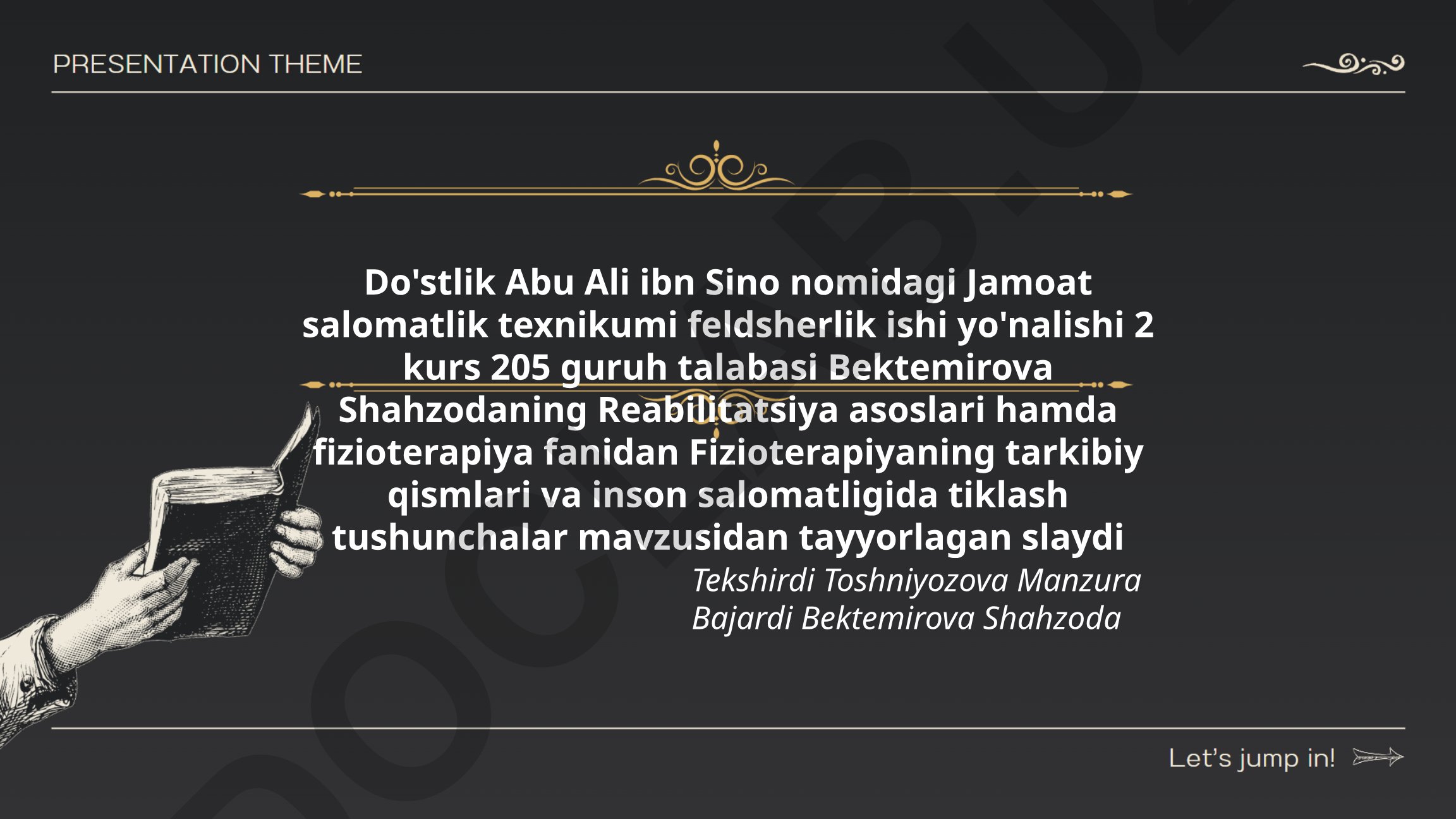 Fizioterapiyaning tarkibiy qismlari va inson salomatligida tiklash tushunchalar