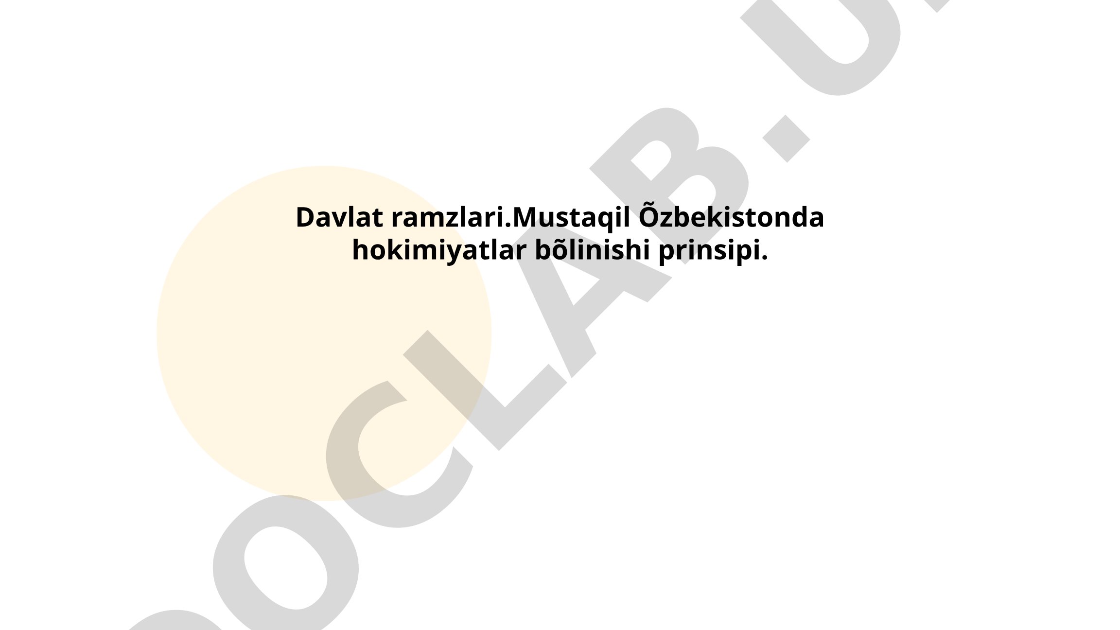 Davlat ramzlari va hokimiyatlar bõlinishi prinsipi