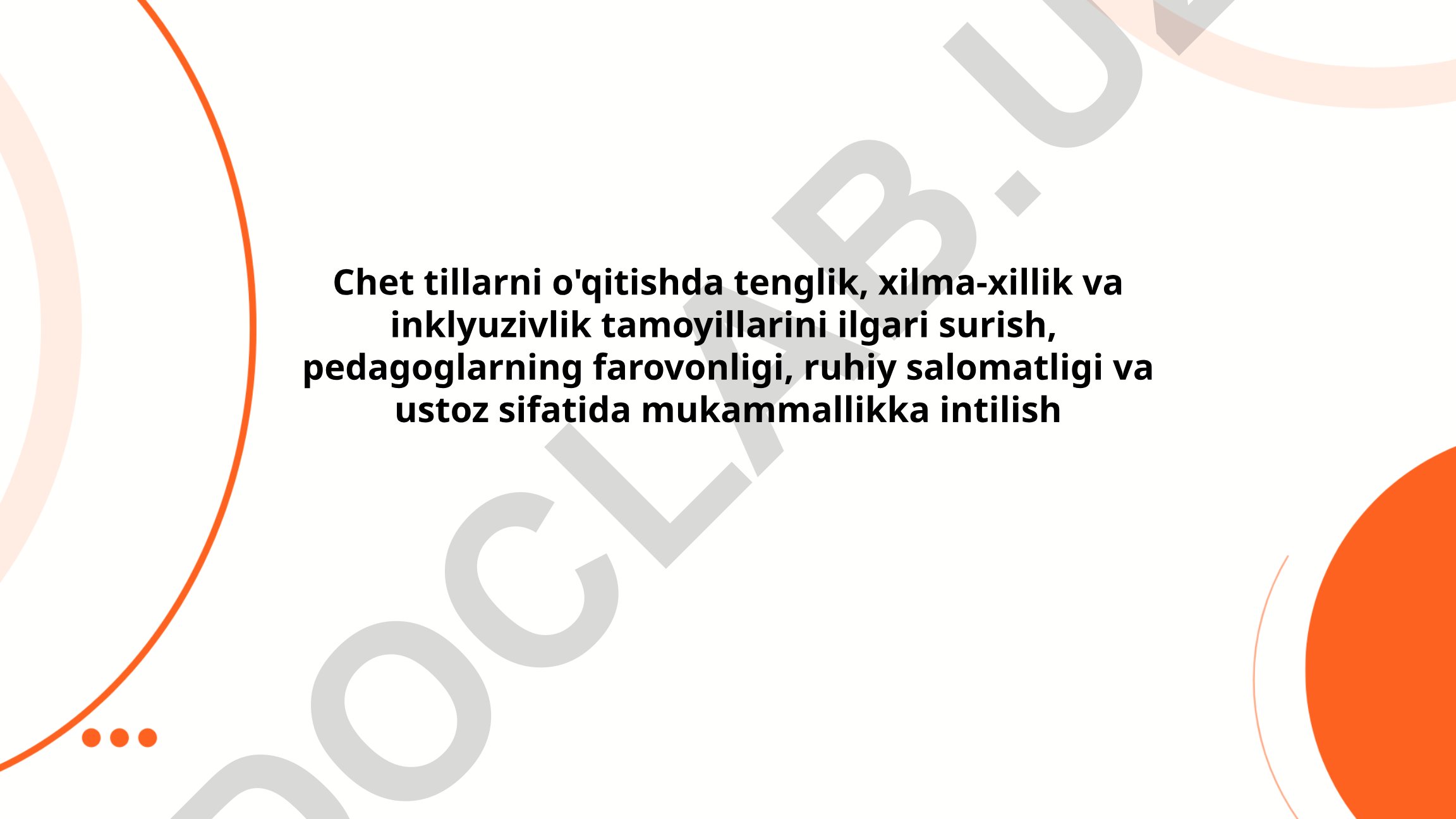 Chet tillarni o'qitishda tenglik, xilma-xillik va inklyuzivlik tamoyillari