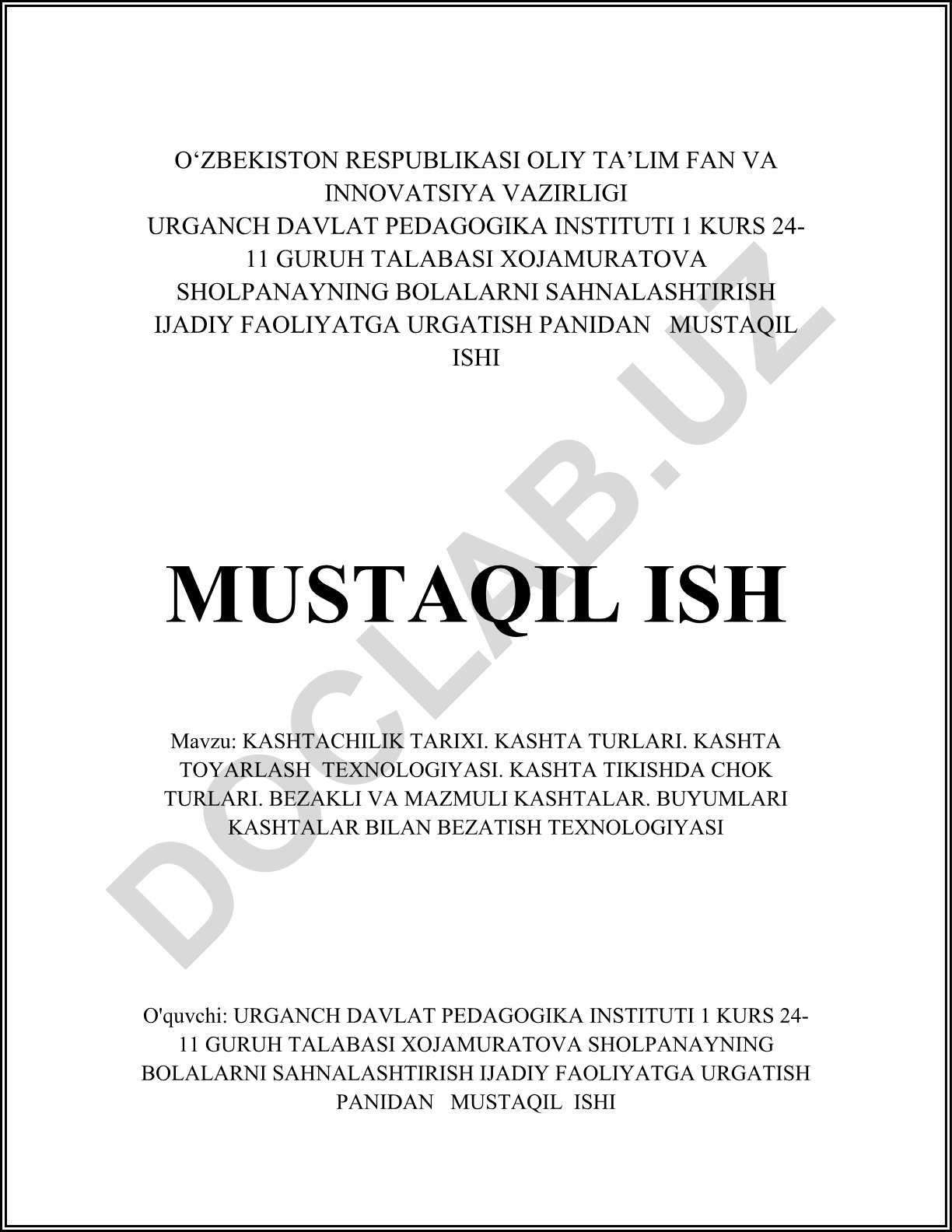 Kashtachilik tarixi, turlari va texnologiyasi